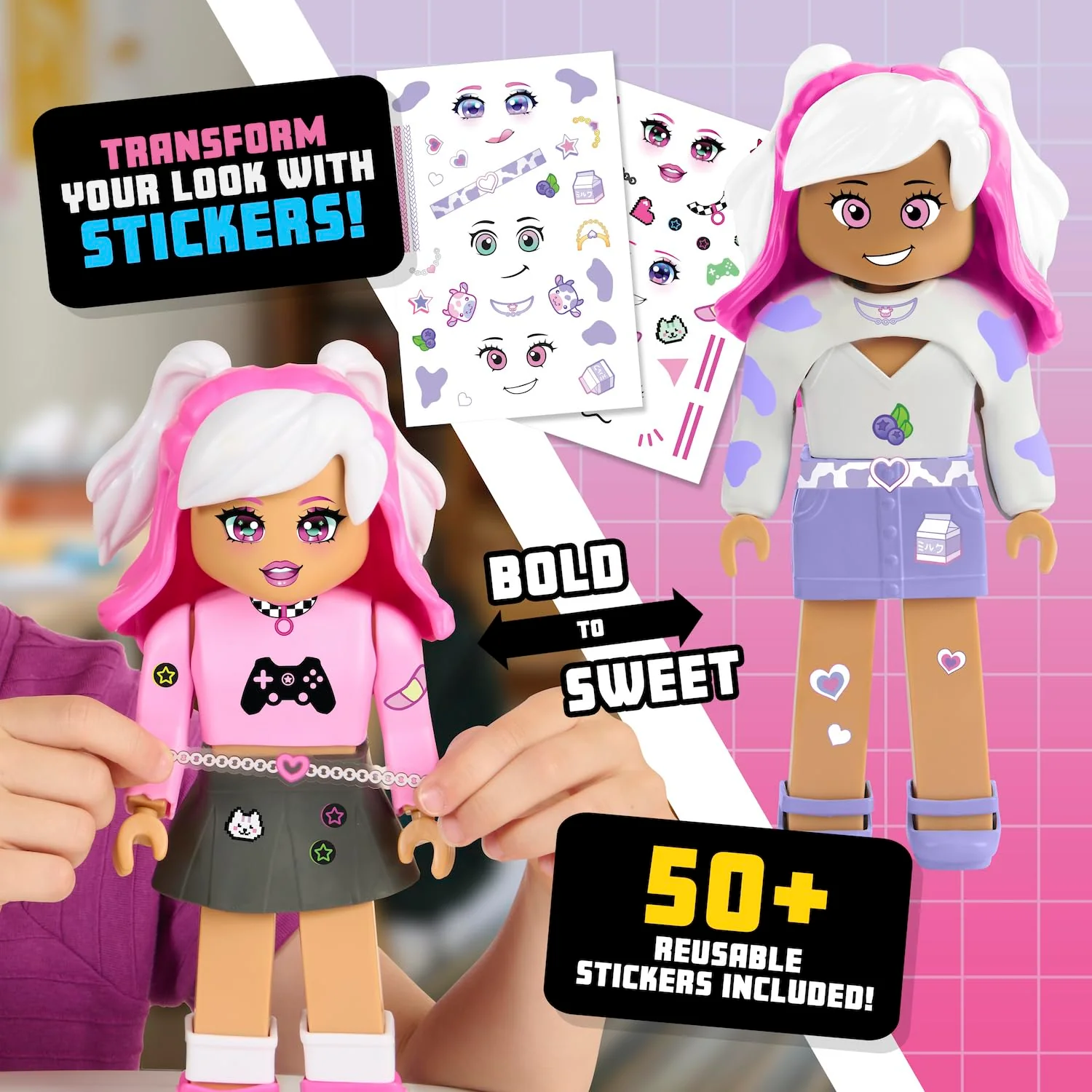 My Avastars Fashion Doll - Pink_Playz with 2 Outfits and 100+ Ways to Customize - Image 5