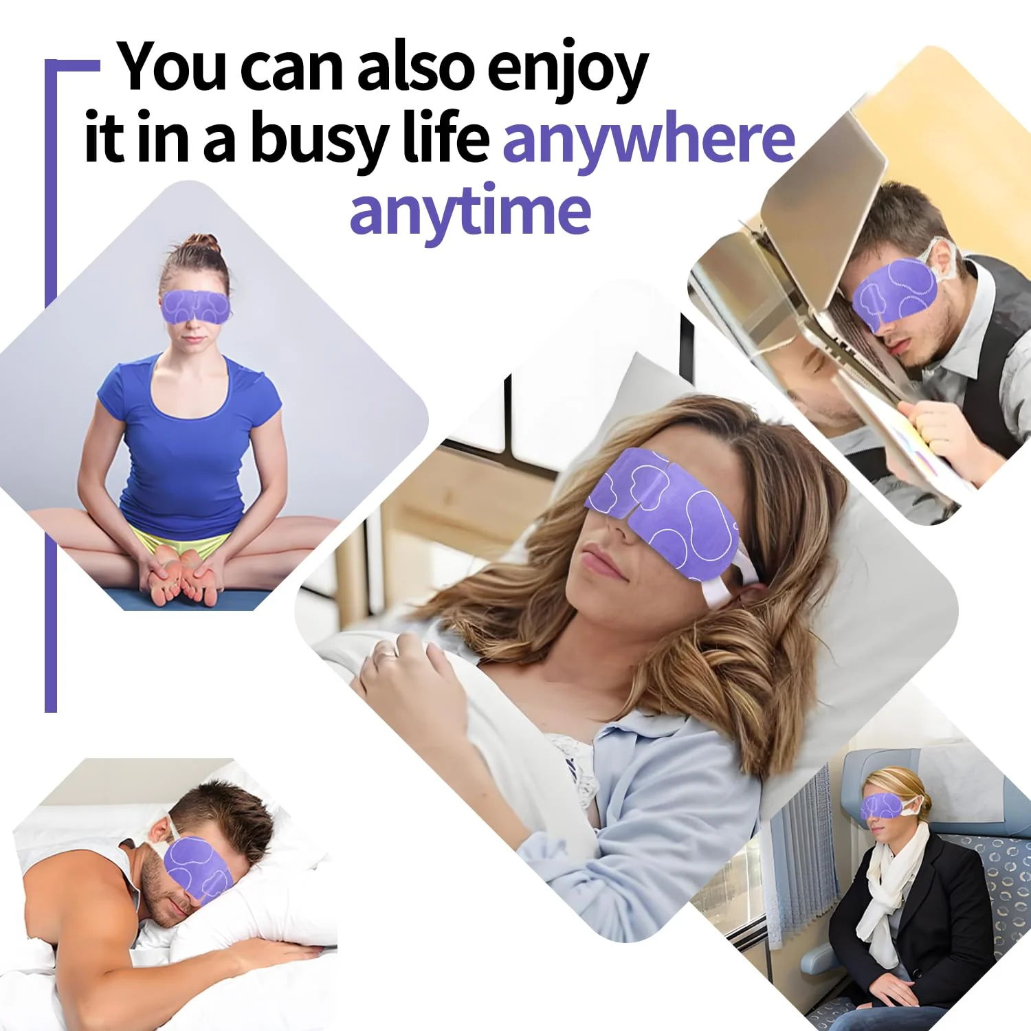 MYEBONG 48 Packs Steam Eye Mask for Eyes, Warm Compress Eye Mask, Self Heating Eye Masks Help for Eye Spa, Disposable Heated Eyes Mask for Sleeping Relief Stress Eye Fatigue(Lavender) - Image 3