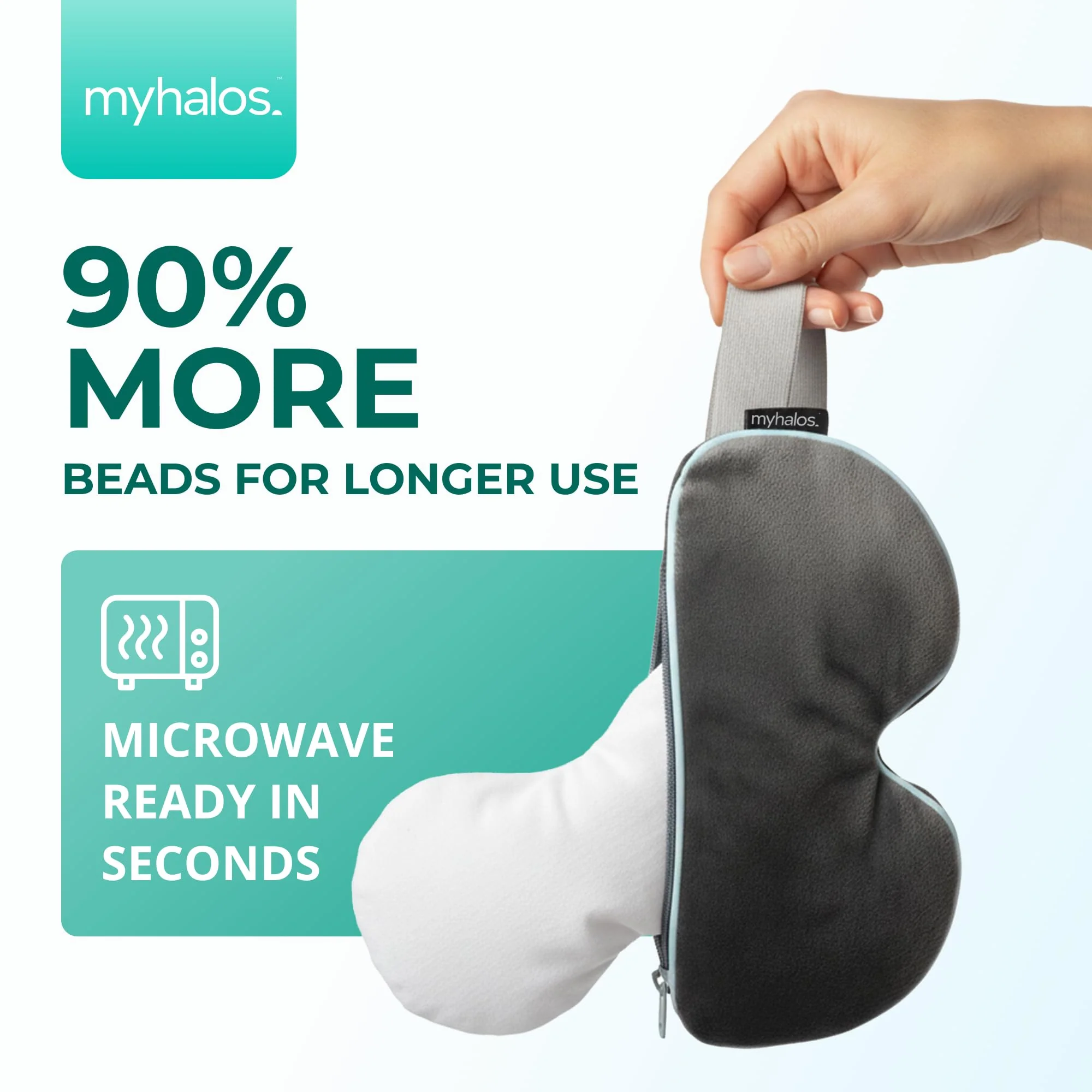 MyHalos® Heated Eye Mask for Dry Eyes - Steam Warm Compress for Eyes - Remove Styes, Chalazion Therapy Warming and Heating Pad Hot Compress - Moist Heat Mask for Blepharitis & MGD - FSA|HSA Eligible - Image 2