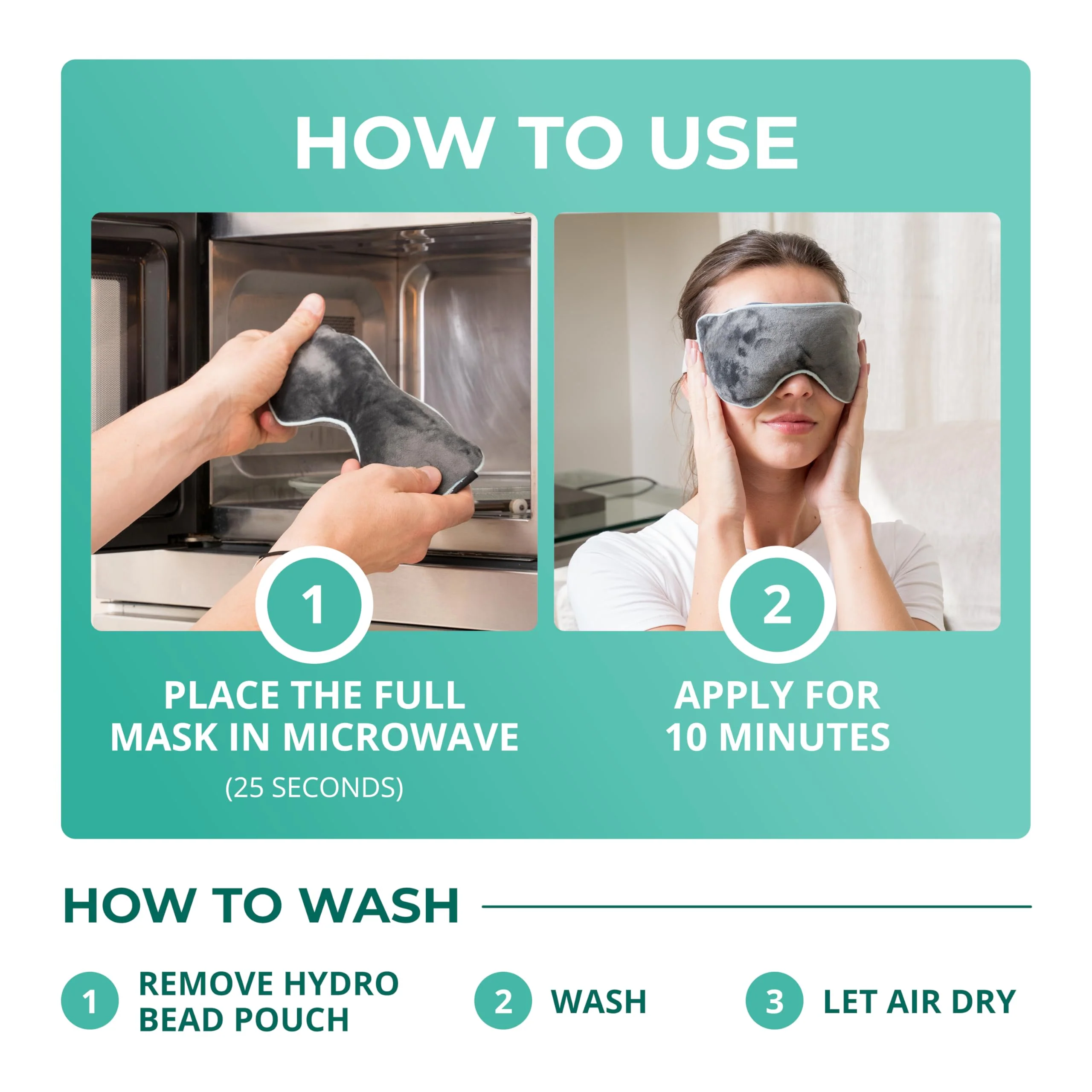 MyHalos® Heated Eye Mask for Dry Eyes - Steam Warm Compress for Eyes - Remove Styes, Chalazion Therapy Warming and Heating Pad Hot Compress - Moist Heat Mask for Blepharitis & MGD - FSA|HSA Eligible - Image 4