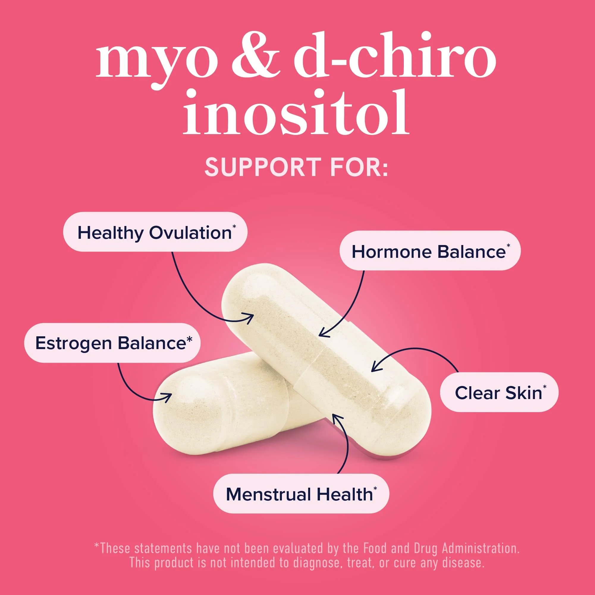 Myo-Inositol & D-Chiro Inositol for Hormone Balance for Women | Ideal 40:1 Ratio | Menstrual Cycle and Ovarian Health Support Supplement | Myo 2000mg & D Chiro 50mg with Vitamin B8 | 240 Count - Image 2