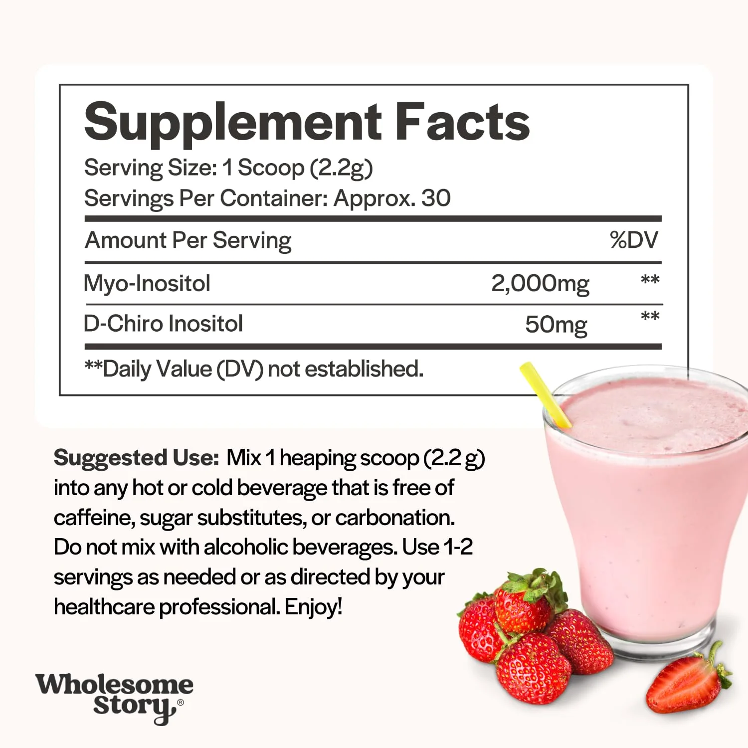 Myo-Inositol & D-Chiro Inositol Supplement Powder for Women | Hormonal Balance & Healthy Ovarian Function Support | Vitamin B8 | Great Alternative to Capsules | 40:1 Ratio | 30 Servings - Image 4