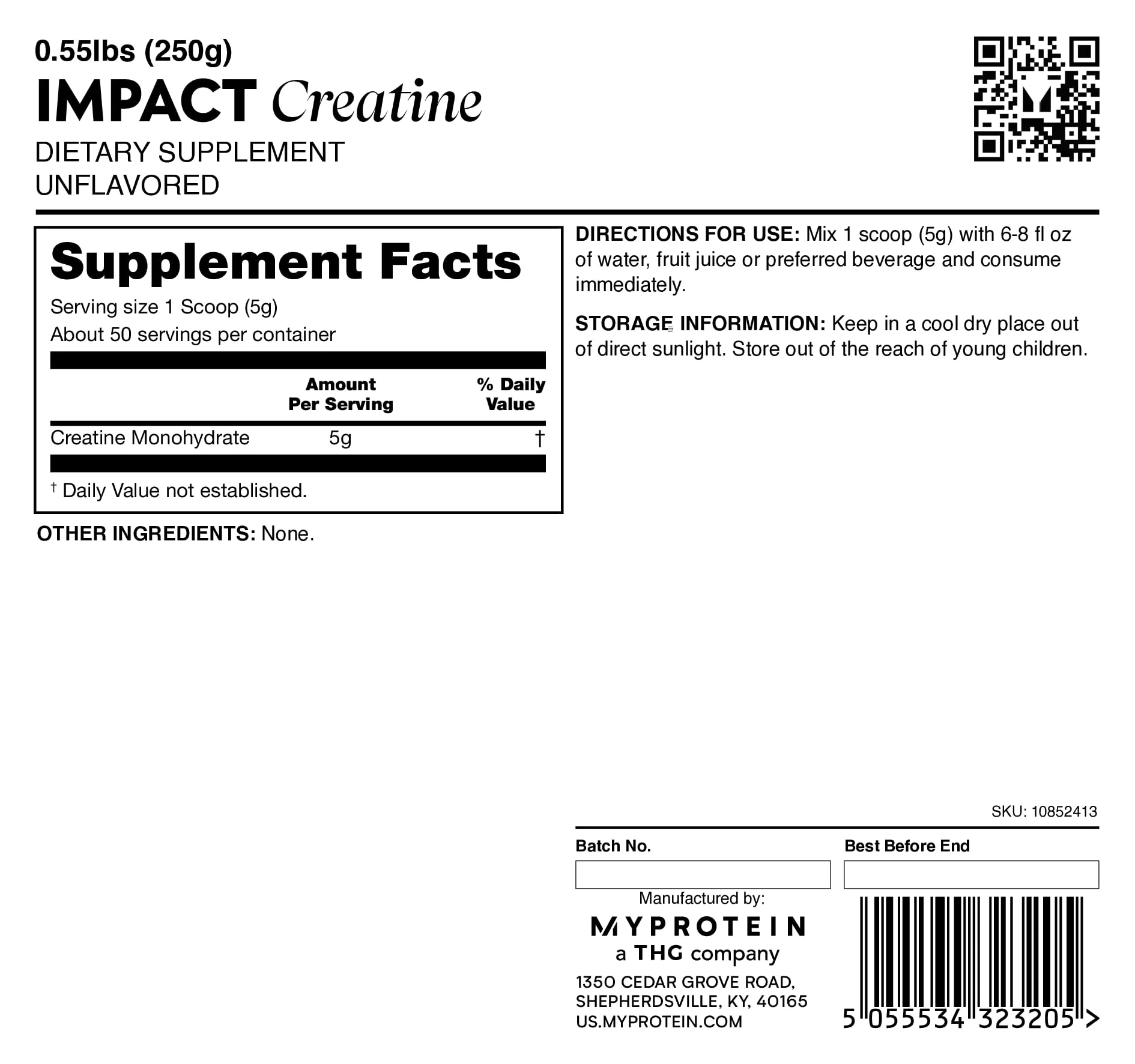Myprotein Creatine Monohydrate Powder, 50 Servings (0.55lbs) Pure Unflavored Creatine Powder, Post/Pre Workout Supplement for All Sports & Exercises - Image 8