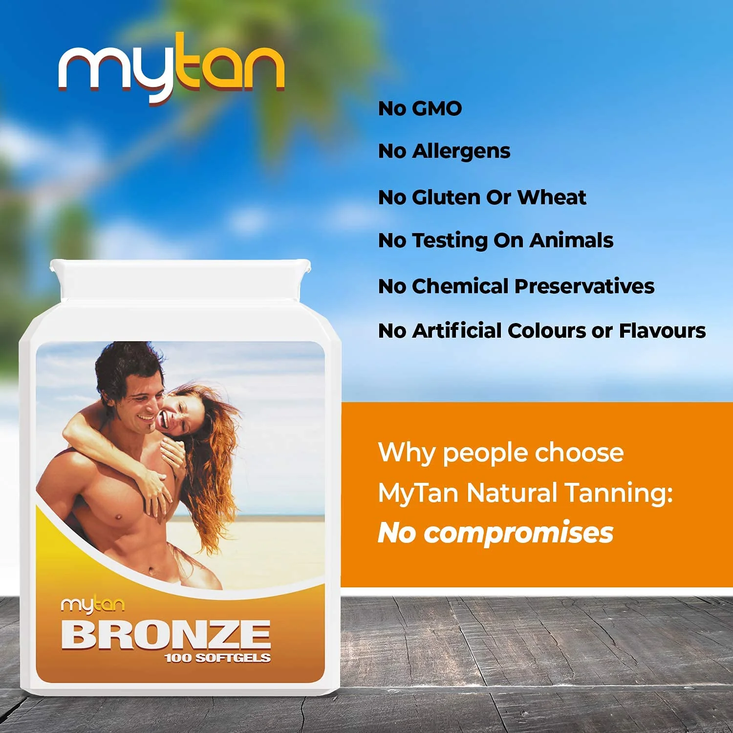 MyTan Bronze Tanning Pills | 100 Softgels | Sunless Tan Supplement | with Astaxanthin Lutein Lycopene and More | Over 7-Week Supply - Image 3