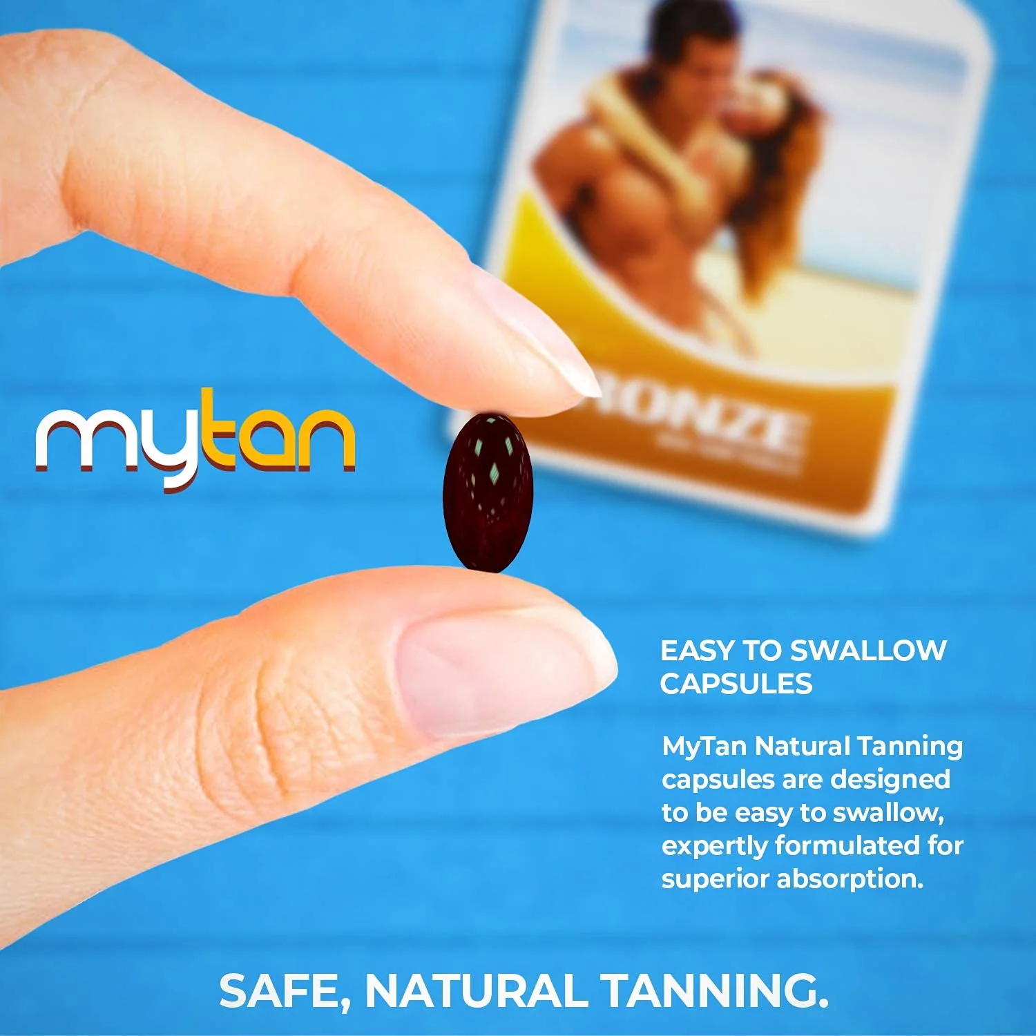 MyTan Bronze Tanning Pills | 100 Softgels | Sunless Tan Supplement | with Astaxanthin Lutein Lycopene and More | Over 7-Week Supply - Image 4