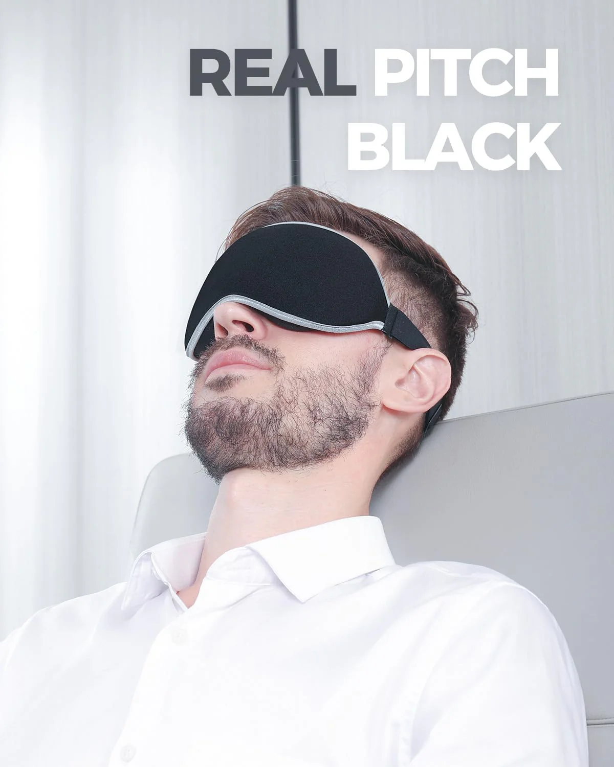 MZOO Luxury Sleep Mask for Back, Side Sleeper, Complete Light Blocking Sleeping Eye Mask Night Blindfold, 3D Zero Pressure & Spacious for Lash Extensions, Breathable Soft Eye Cover Flight Nap Travel - Image 3