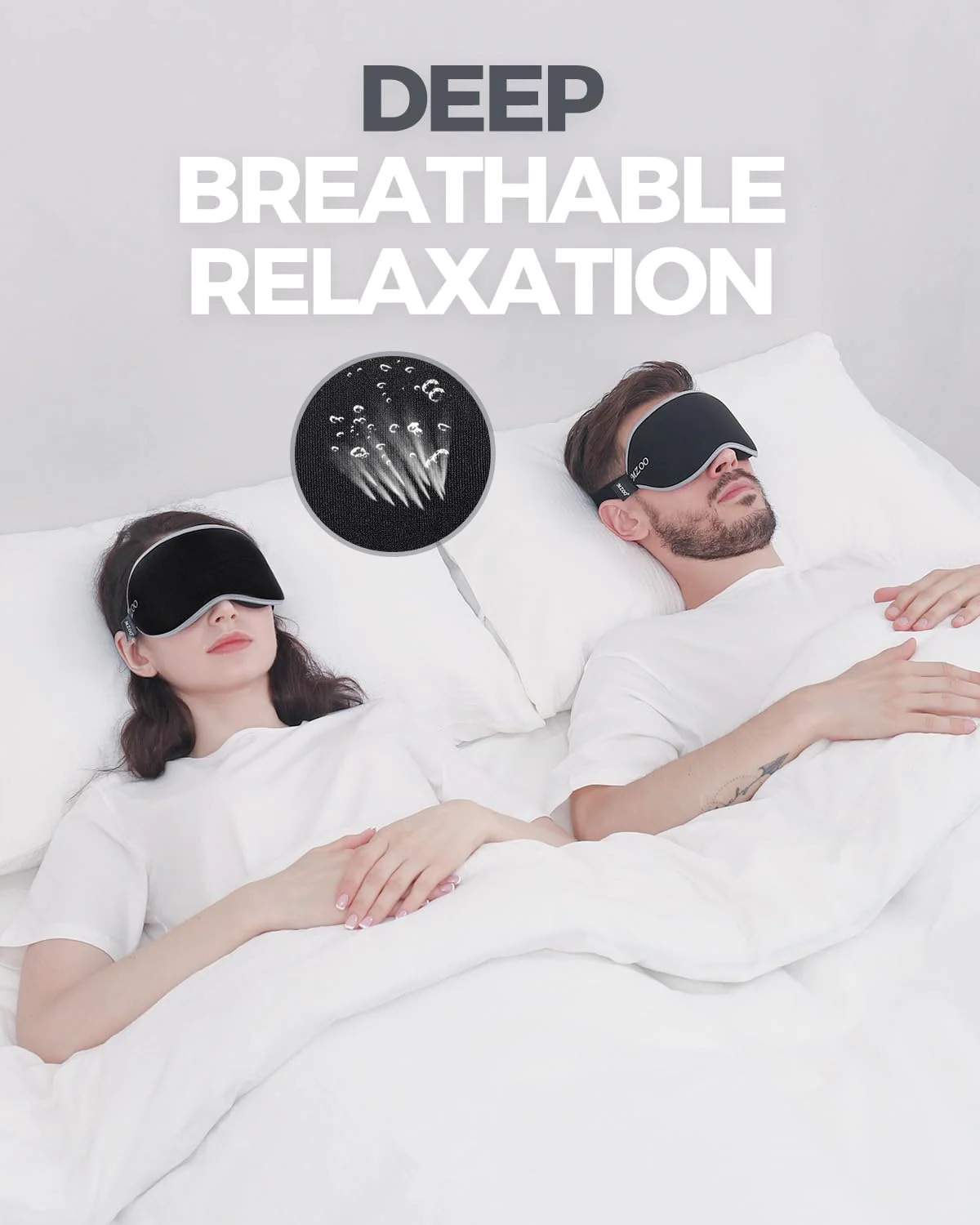 MZOO Luxury Sleep Mask for Back, Side Sleeper, Complete Light Blocking Sleeping Eye Mask Night Blindfold, 3D Zero Pressure & Spacious for Lash Extensions, Breathable Soft Eye Cover Flight Nap Travel - Image 5