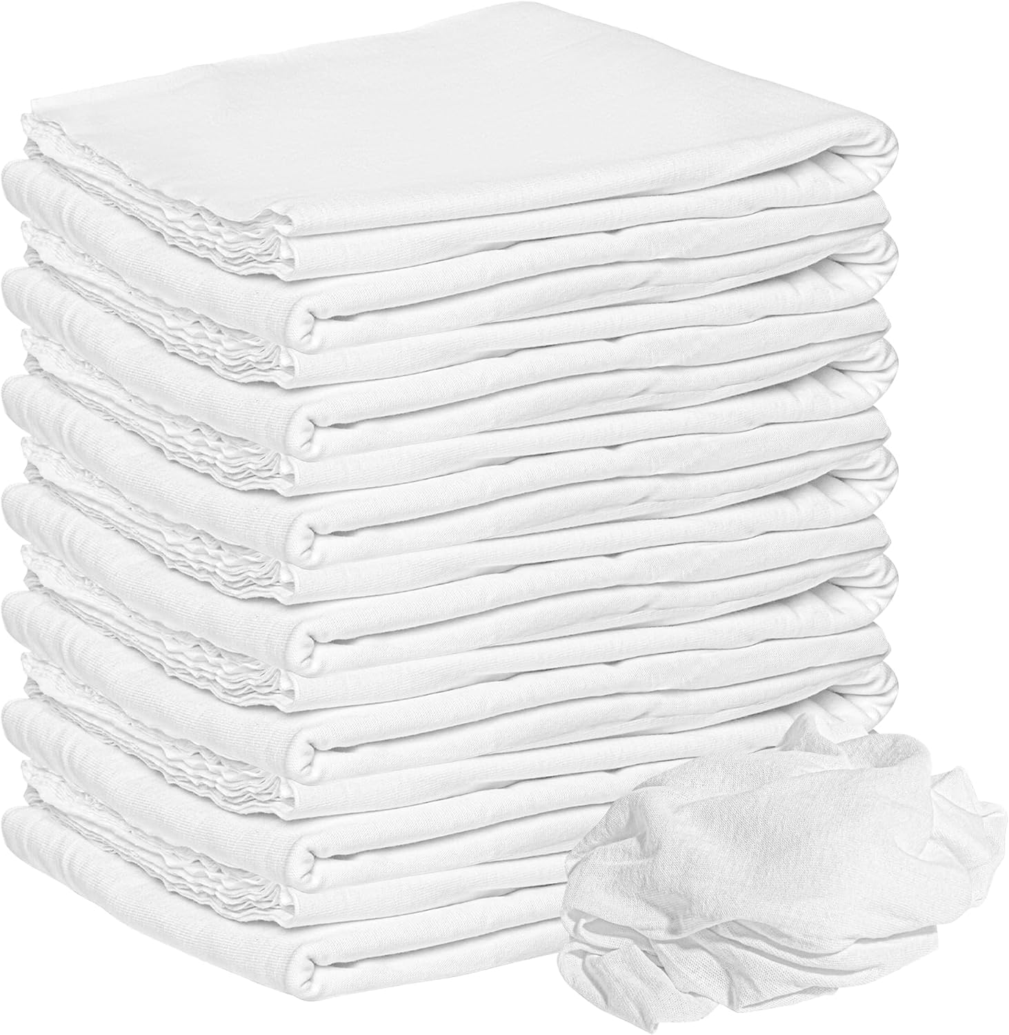 Nabob Wipers New Lint Free Cloth (150 Pack) - 100% Cotton Cleaning Rags Exact Cut - Premium White Rags for Cleaning House - White Rags for Dusting, Staining, Polishing, Painting 18"x18" - Image 3