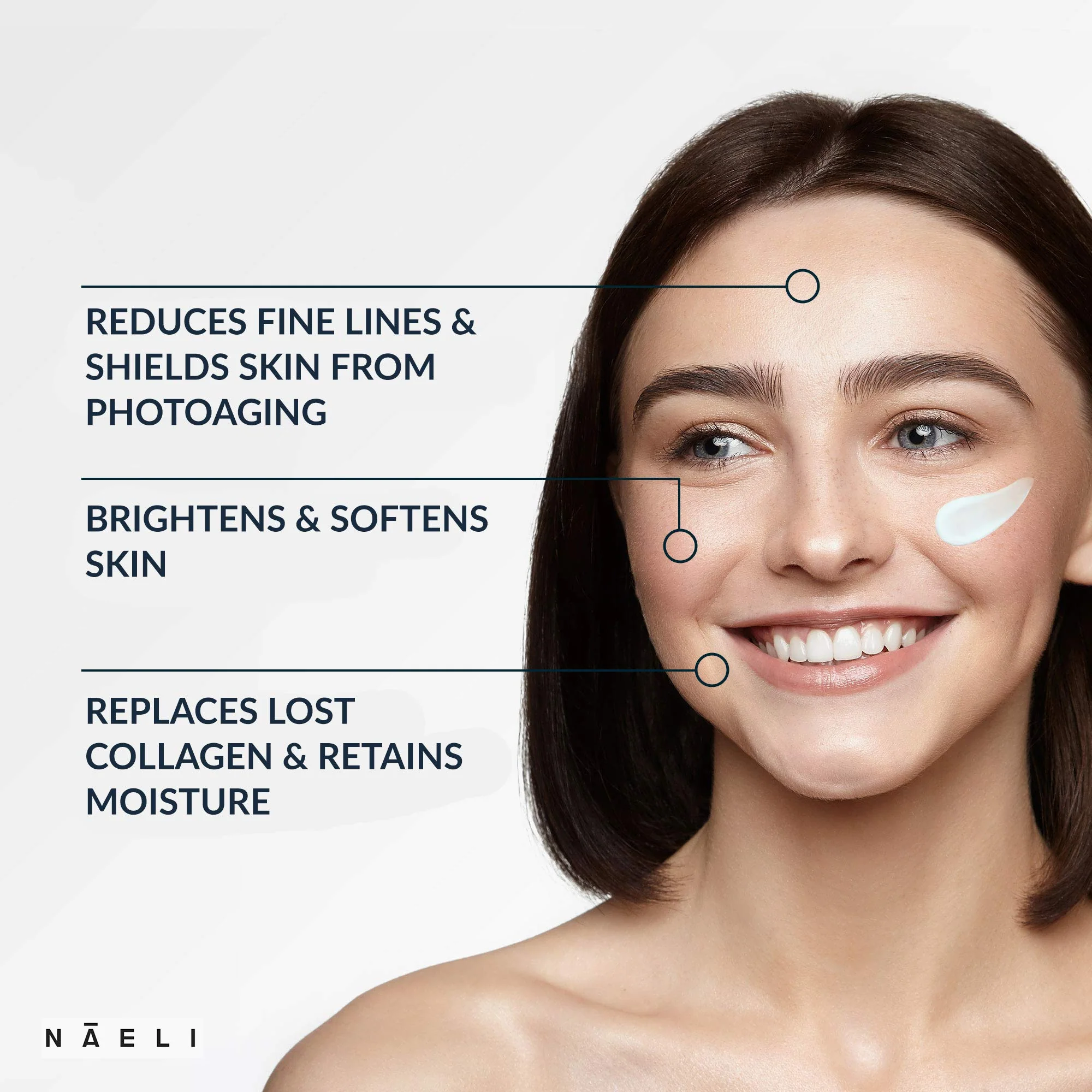 NAELI Face Moisturizer with SPF 30, Anti Aging Collagen & Peptide Cream, Reduces Wrinkles - Lightweight Skin Hydration with Hyaluronic Acid, Paraben Free & Non-Comedogenic Sunscreen, 1.4 oz - Image 7