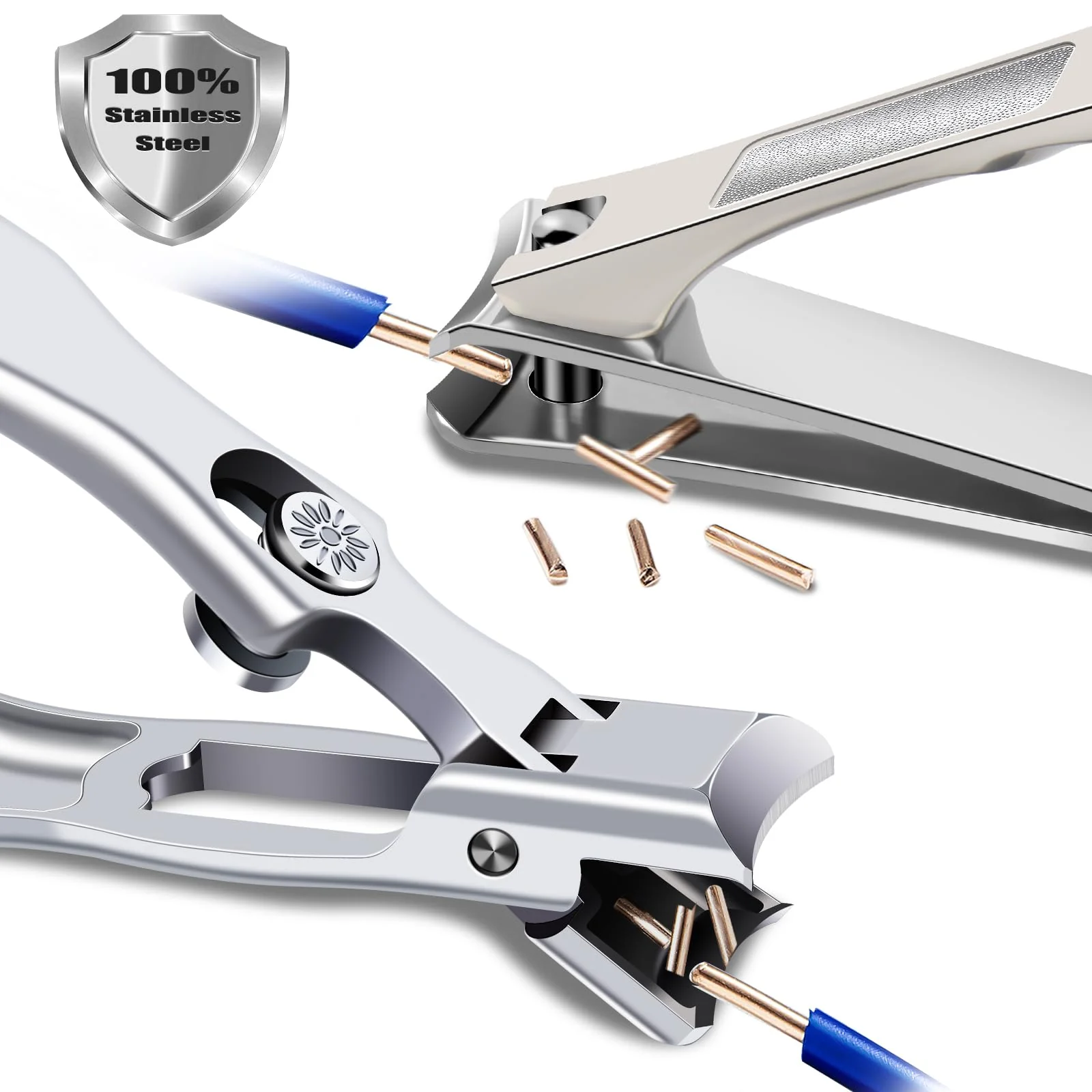 Nail Clippers for Men Thick Nails, Large Toenail Clippers for Seniors Thick Toenails with Wide Opening, Ultra Sharp Anti Splash Fingernail Clipper Cutter Long Handle with Catcher - Image 3
