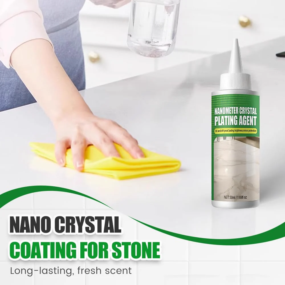 Nano Crystal Coating Agent For Tile & Furniture, Granite Countertop Cleaner and Sealer with Protection, Quartz Marble Stone Polish Cleaner for Permanent Hold & Shine Effect Fast Drying (1PCS) - Image 3