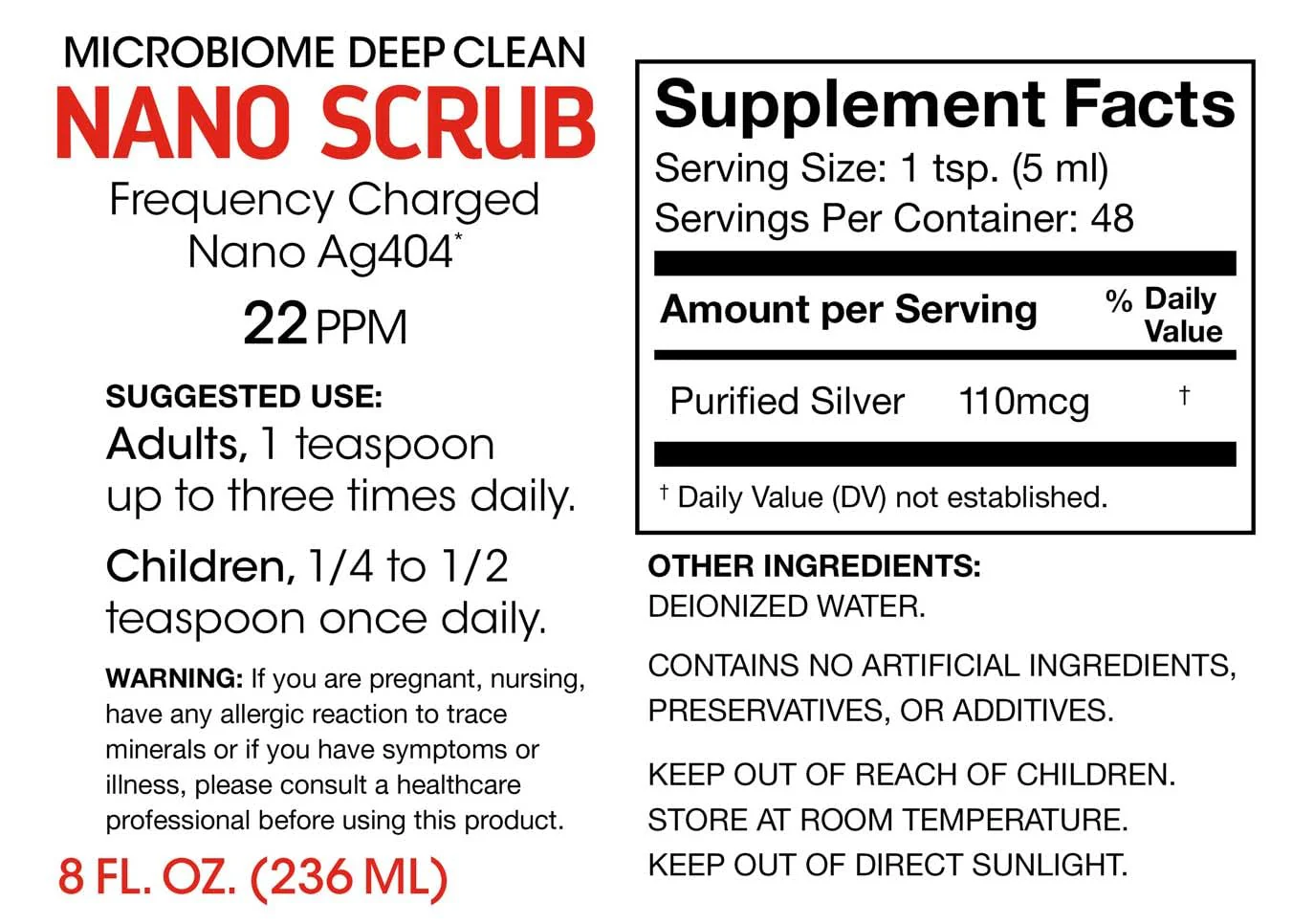 Nano Scrub by Silver Fern Brand - 1 Bottle - 48 Servings - Frequency Activated Nano Ag4O4 - Liquid - Image 3