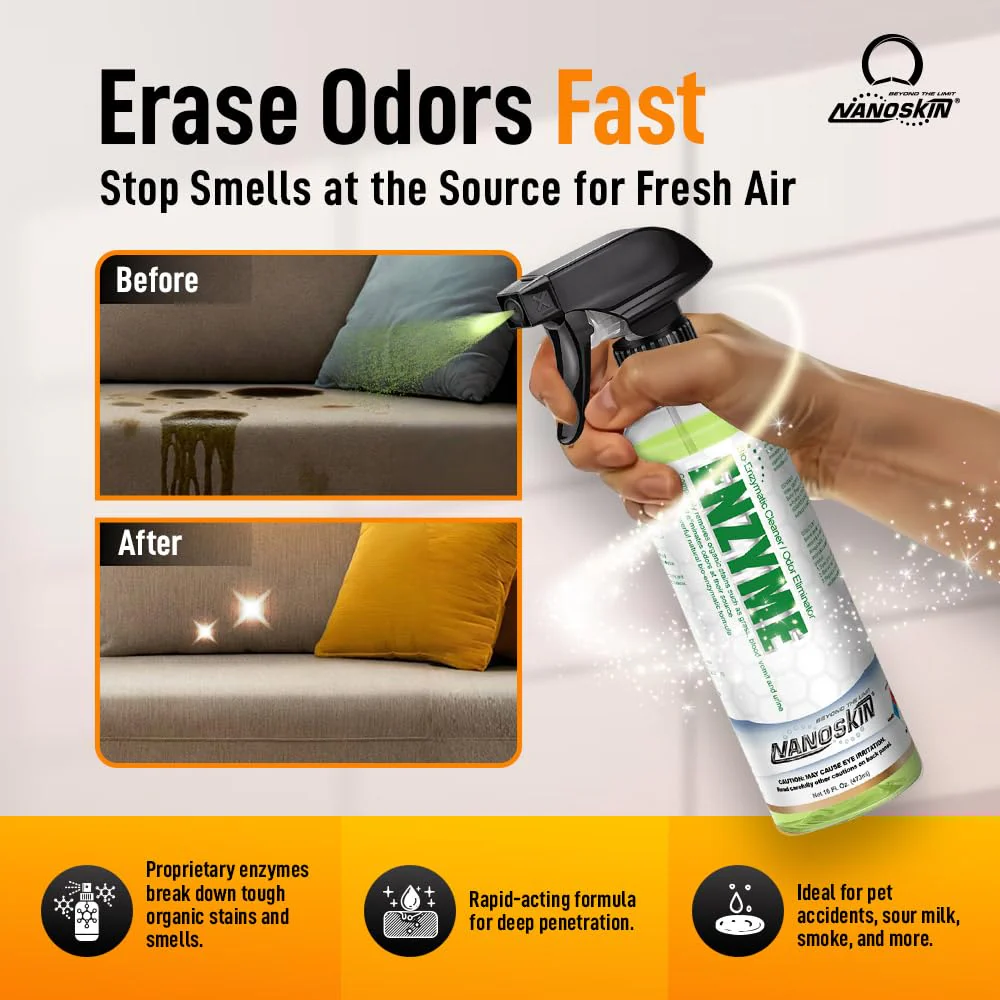 Nanoskin ENZYME Multi-Purpose Cleaner & Odor Eliminator 1 Gallon - Removes Complex Organic Stains, Dirt, Grease, and Grime from Multi Surfaces | For Automotive, Floor, Kitchen, Bathroom, Plumbing - Image 7
