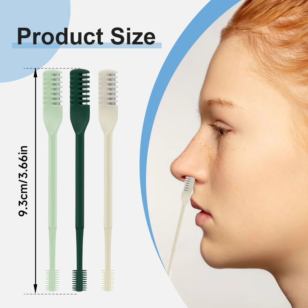 Nasal Hair Cutter, 2025 Upgraded Portable Manual Nasal Hair Trimmer for Women Men, Travel Essentials Nose Hair Remover Grooming Tool for Daily Use Halloween Christmas Gifts (White, 3 Pcs) - Image 2