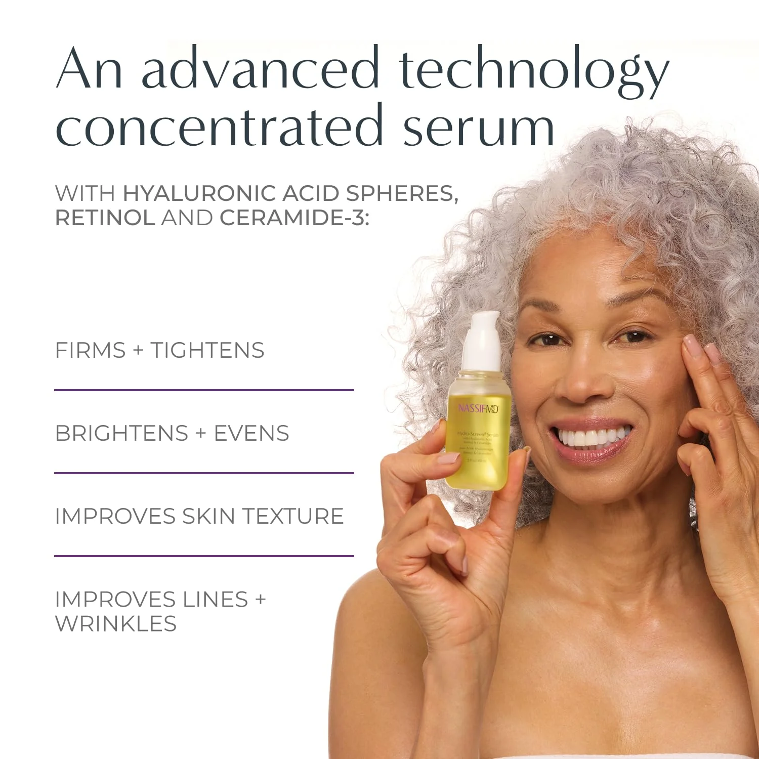 NassifMD Hydro-Screen Hydration Serum | Surgeon-Created Hyaluronic Acid, Ceramides & Retinol Formula for Plumping, Firming & Reducing Fine Lines - Image 7