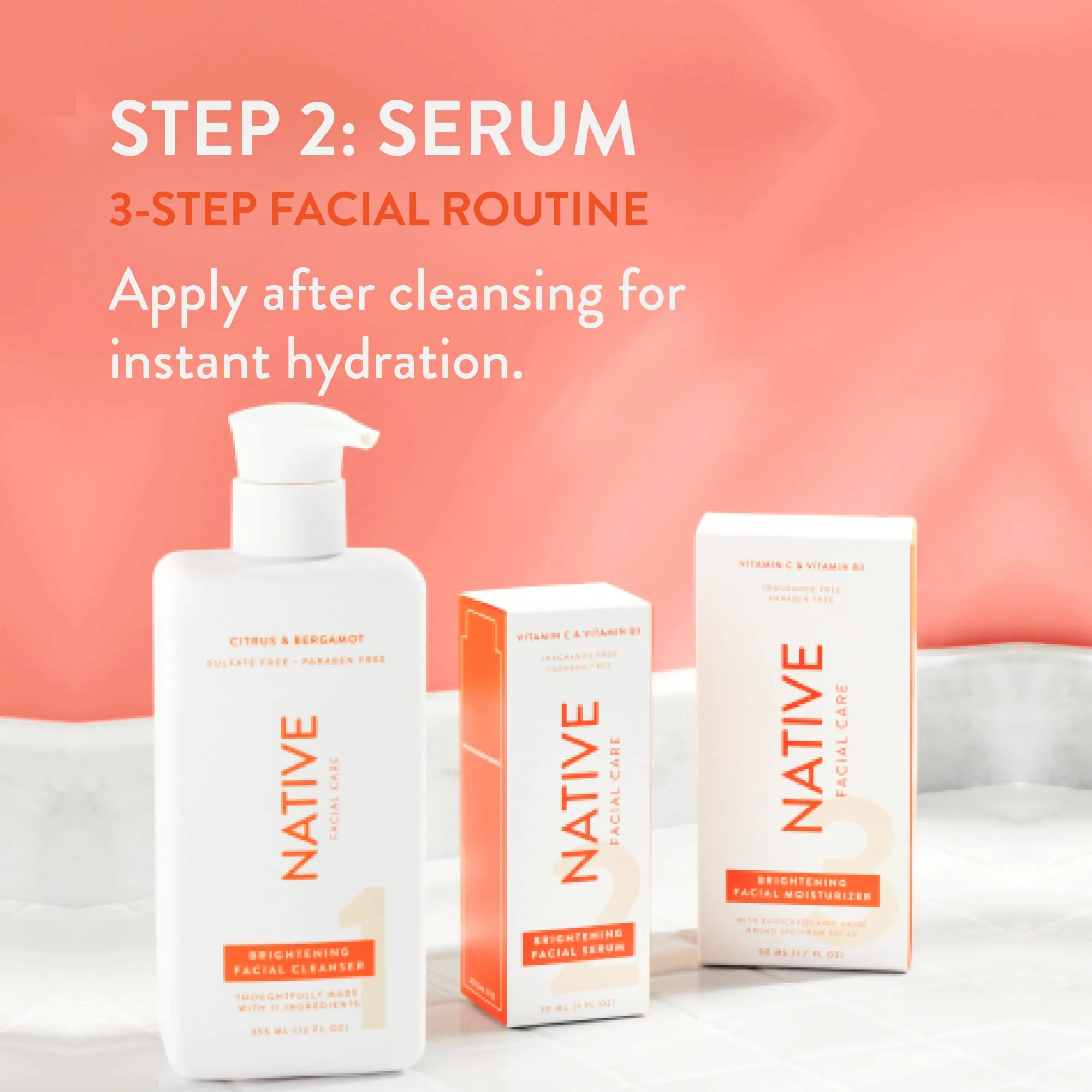 Native Moisturizing Facial Serum Contains Naturally Derived Ingredients | Hydrating Serum with Coconut and Vitamin B3, Revitalize and Repair Your Skin, Fragrance-Free, 30ml, 1 fl oz - Image 3