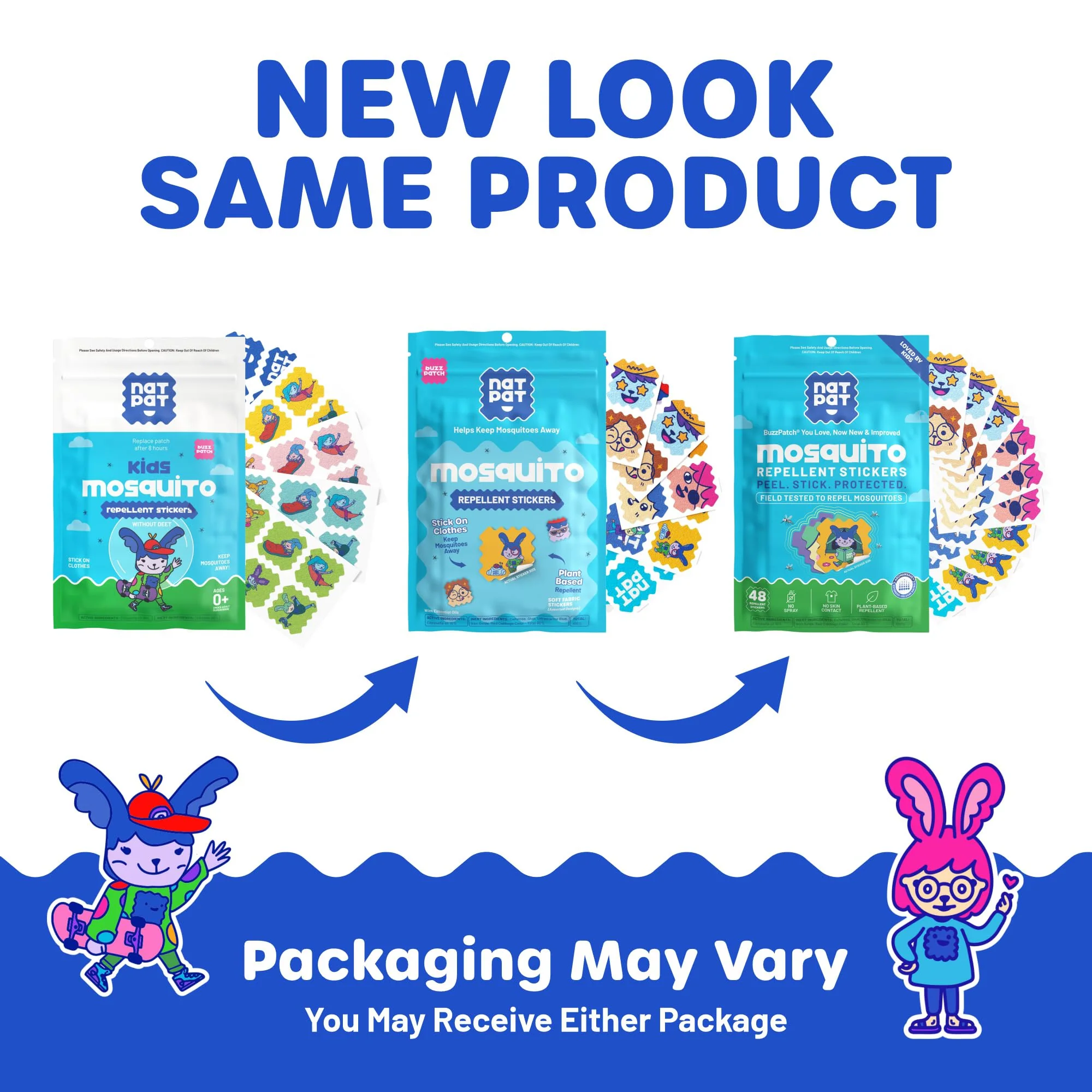 NATPAT Buzz Patch Mosquito Patch Stickers for Kids - Plant Based Ingredients, Non-Toxic - The Original All Natural Citronella Essential Oil Insect Patch, DEET Free, for Toddlers, Kids (48 Pack) - Image 8