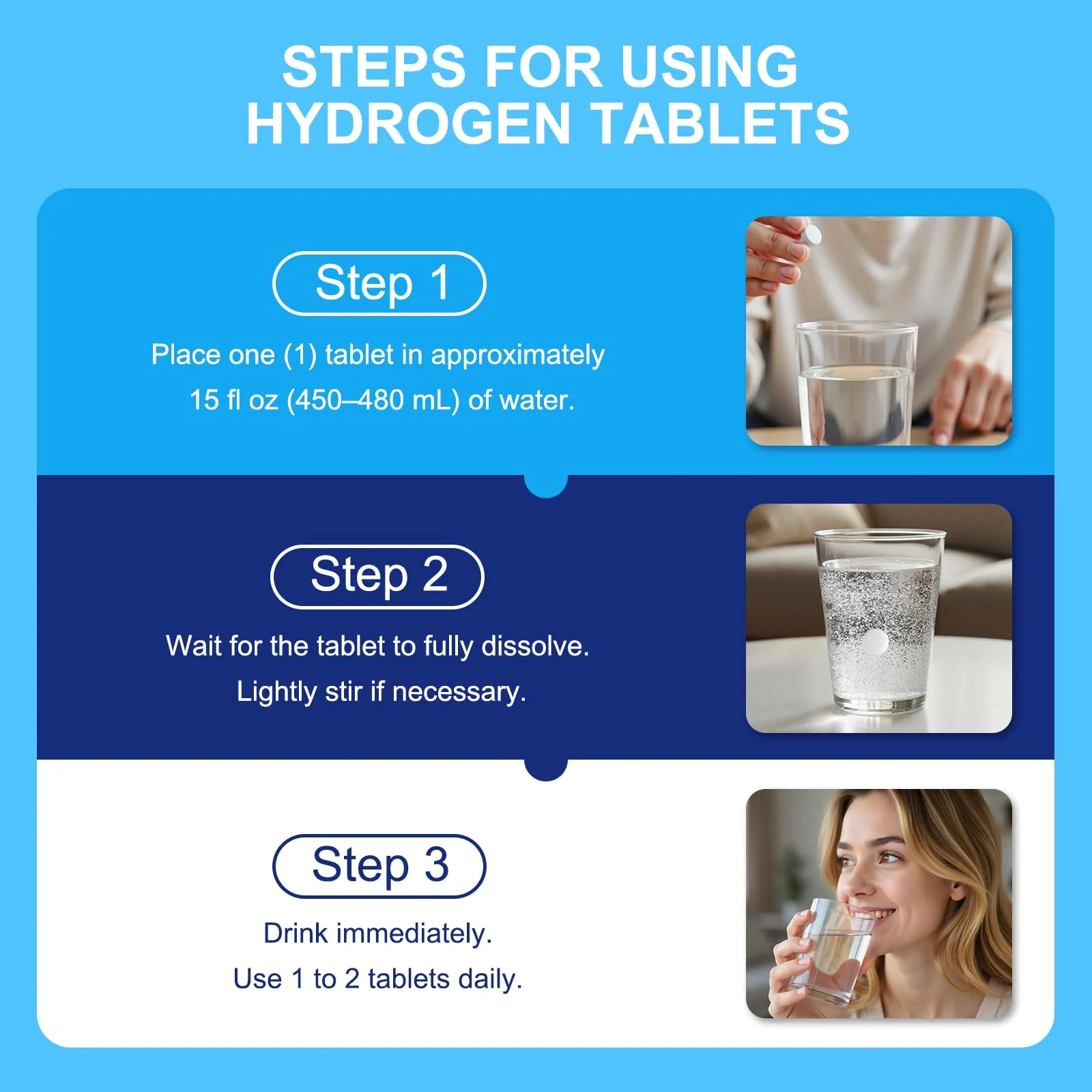 Natprime Hydrogen Water Tablets - H2 Molecular Hydrogen Tablets for Drinking Water with Magnesium, 12 PPM Mineral Supplements for Antioxidant, Mental Clarity, Cognitive, Recovery & Energy - 90 Counts - Image 2