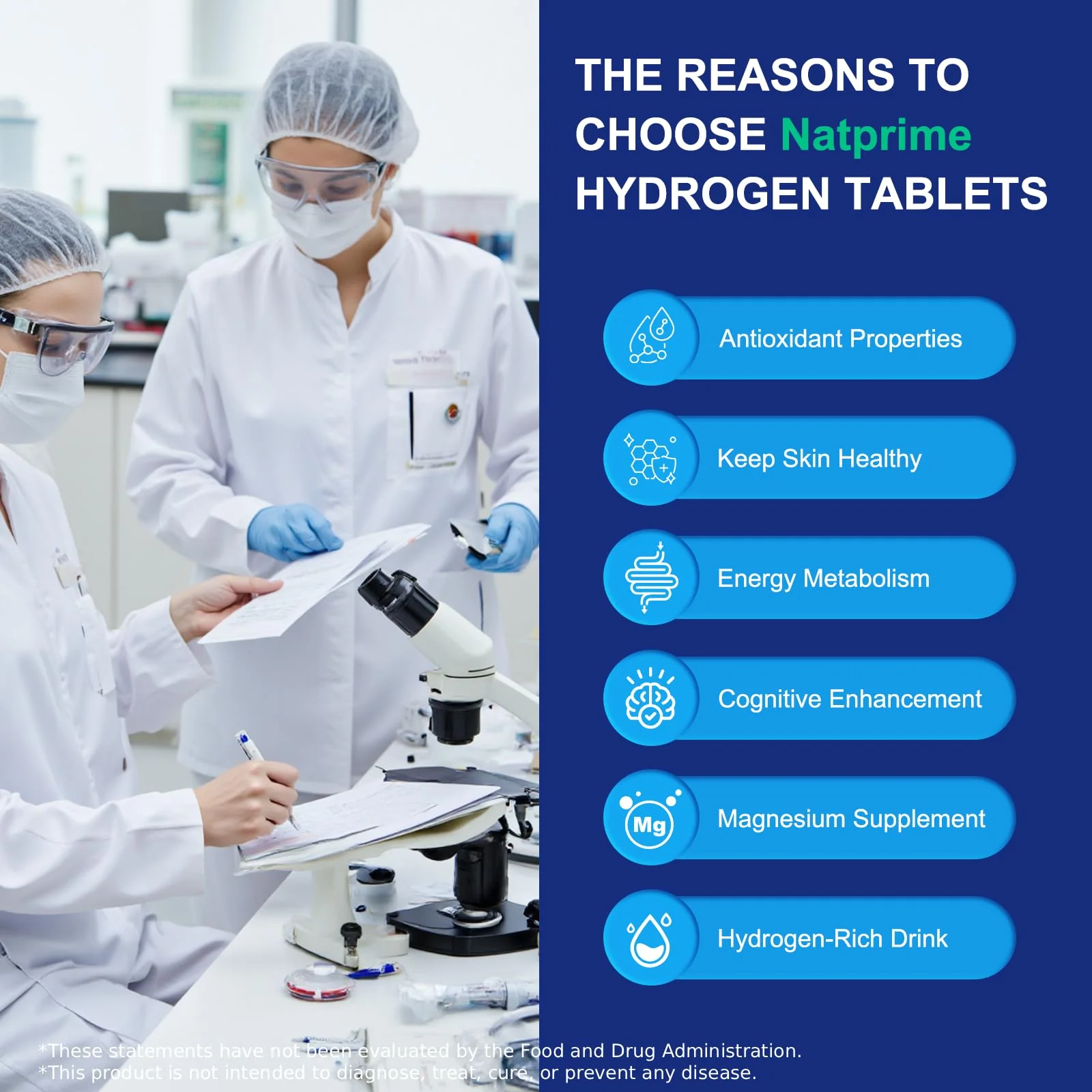 Natprime Hydrogen Water Tablets - H2 Molecular Hydrogen Tablets for Drinking Water with Magnesium, 12 PPM Mineral Supplements for Antioxidant, Mental Clarity, Cognitive, Recovery & Energy - 90 Counts - Image 5