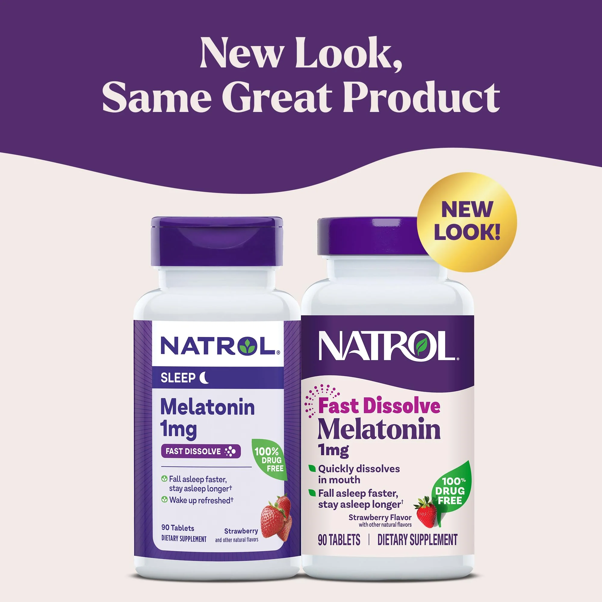 Natrol Fast Dissolve Melatonin 1 mg, Supplements for Restful Sleep, Sleep Support for Adults, 200 Strawberry-Flavored Melatonin Tablets, Up to a 200 Day Supply (Pack of 12) - Image 2