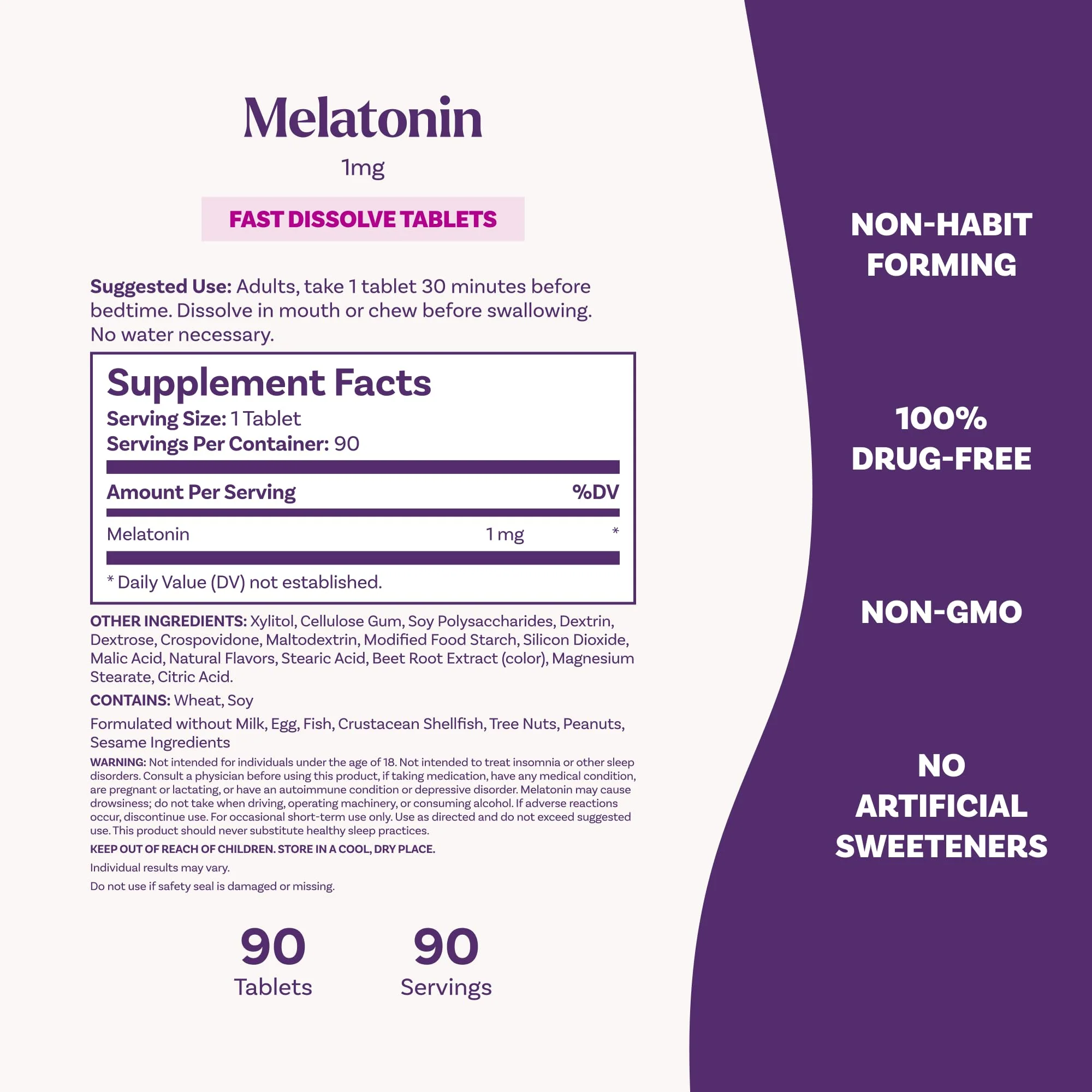 Natrol Fast Dissolve Melatonin 1 mg, Supplements for Restful Sleep, Sleep Support for Adults, 200 Strawberry-Flavored Melatonin Tablets, Up to a 200 Day Supply (Pack of 12) - Image 6