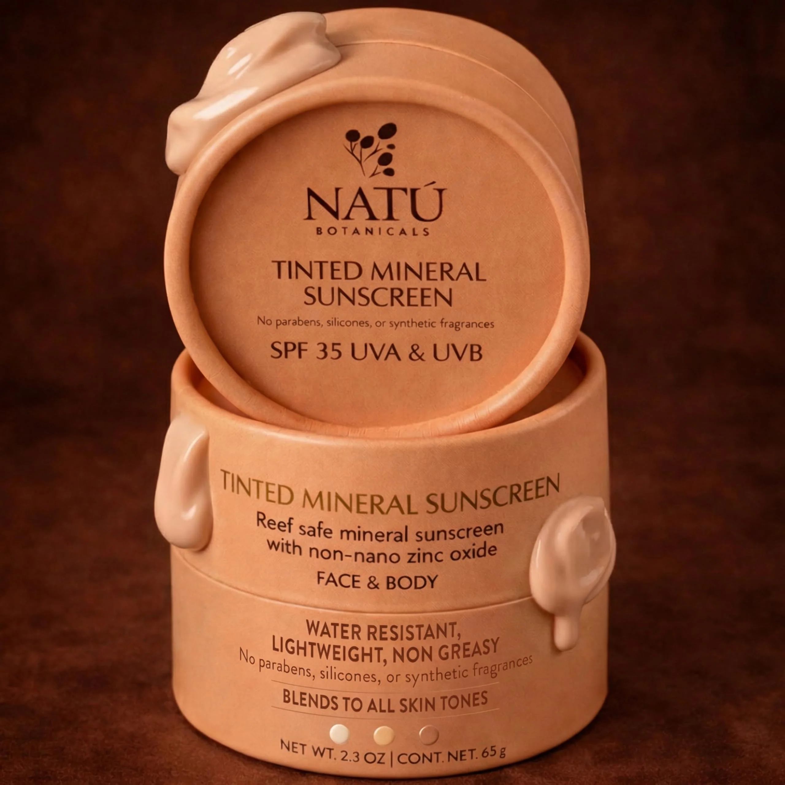 NATÚ BOTANICALS Tinted Mineral Face and Body Sunscreen SPF 35 - Mineral Zinc Oxide Sunblock Lotion - Broad-Spectrum UVA & UVB Protection - Lightweight & Gentle for Sensitive Skin - Reef Safe - Image 2