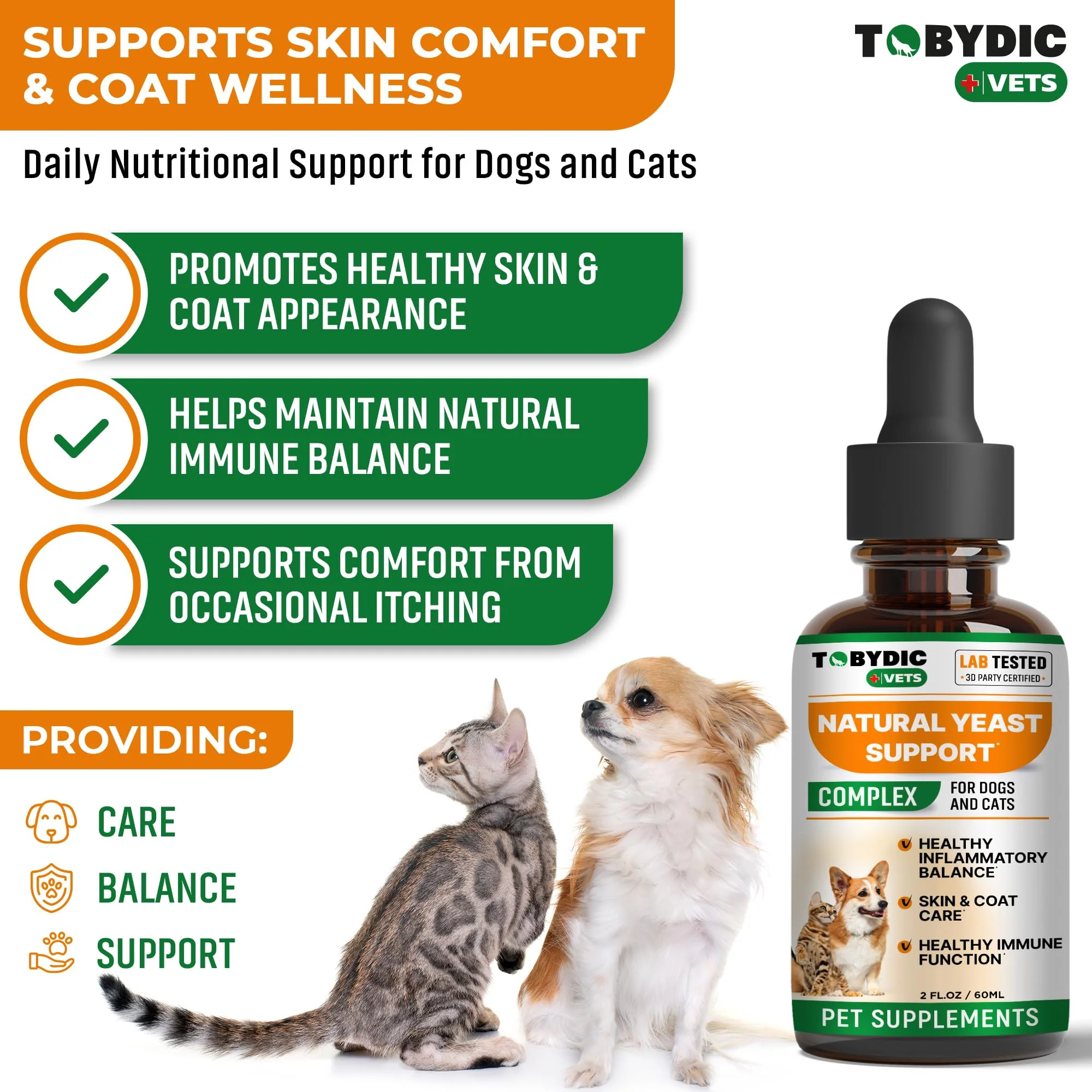 Natural Cats & Dog Yeast Infection Relief - Itchy Skin & Ear Treatment - Reduces Irritation & Relieves Itching and Allergy - Herbal Medicine Drops Supplement - Made in USA - Image 3