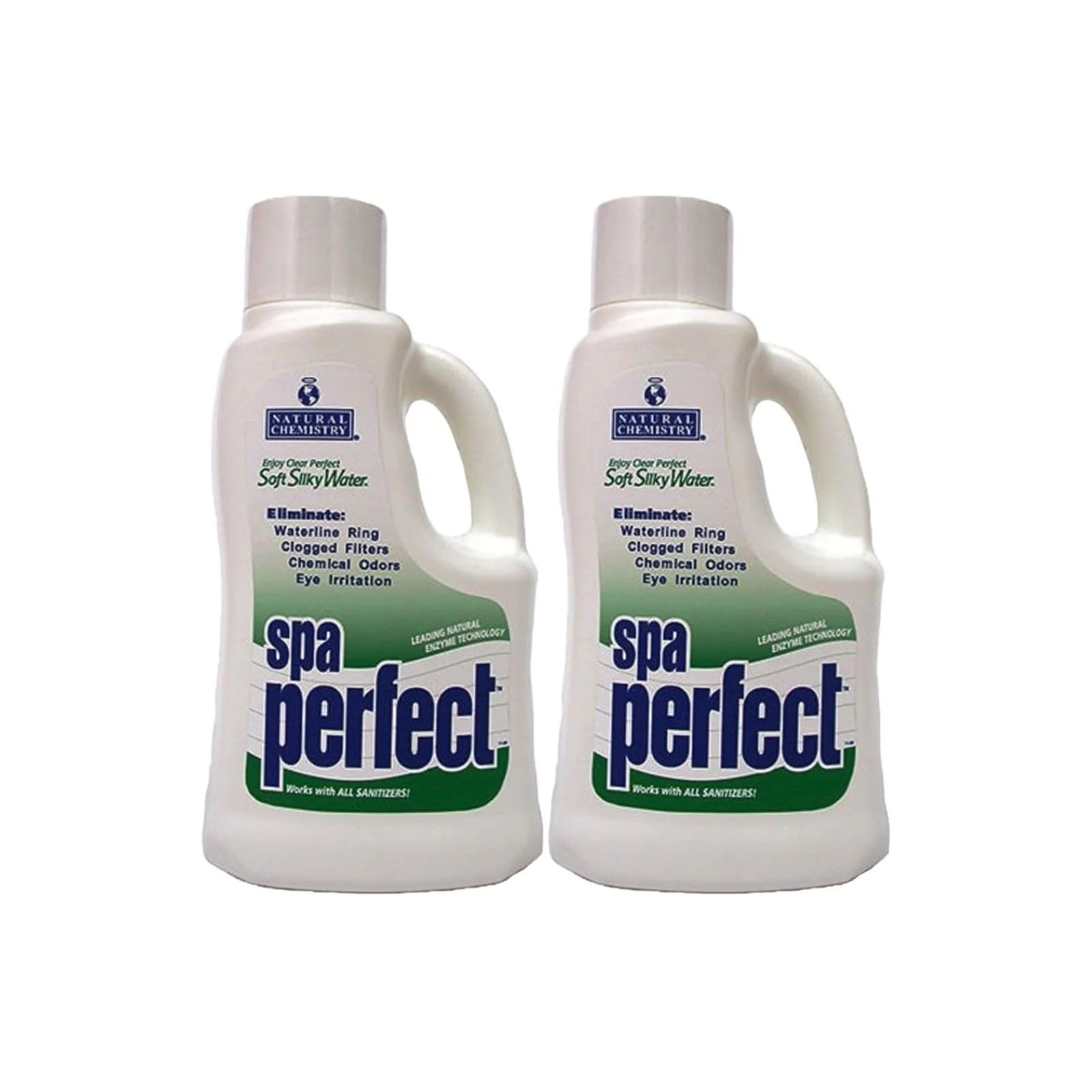 Natural Chemistry Spa Perfect, 2 Liter, Pack of 2, Makes Water Feel Soft and Silky, Removes Waterline Ring, Clogged Filters and Eye Irritation, Works with All Sanitizing Systems