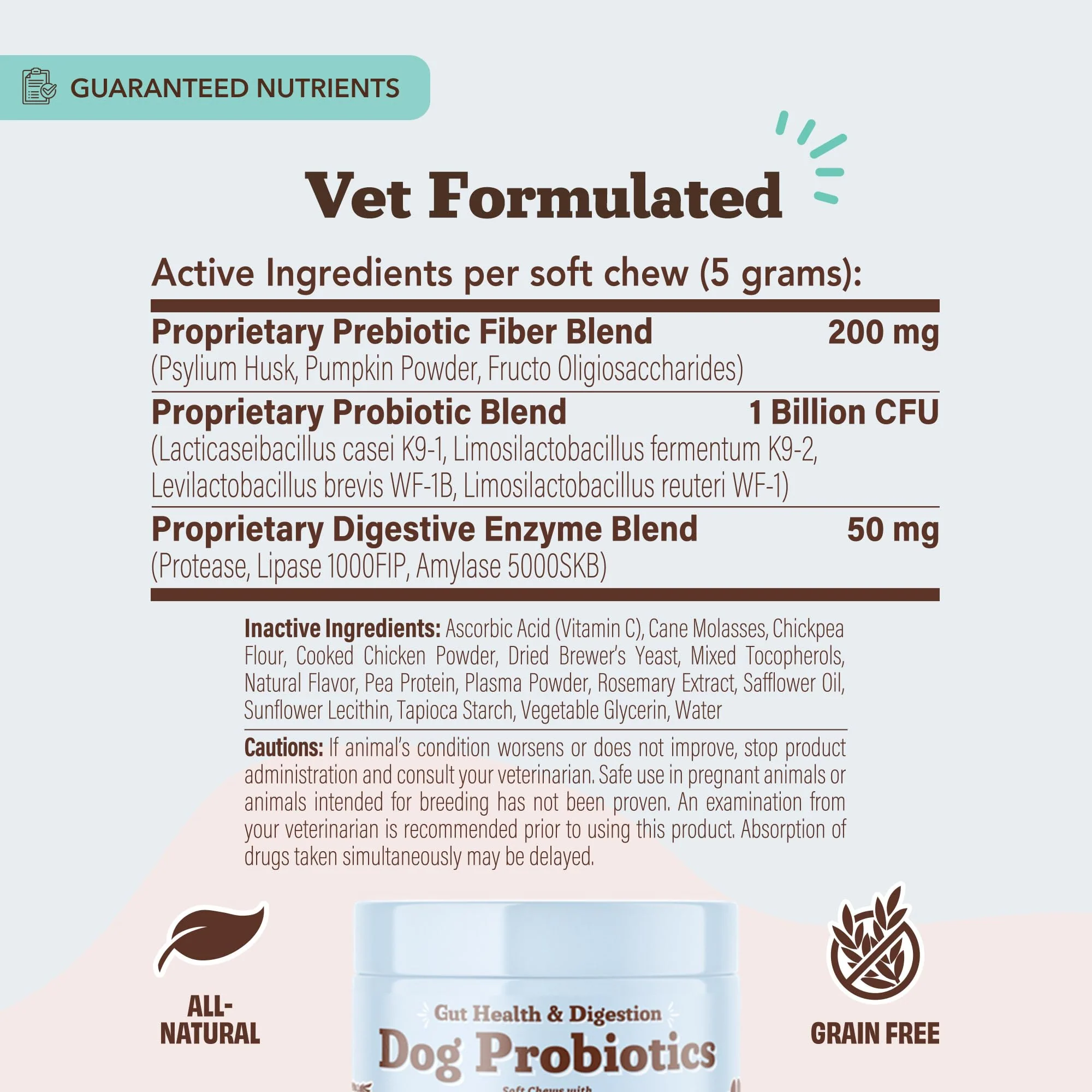 Natural Dog Company Probiotic Chews (90 Bites), Chicken Flavor, Helps with Digestion, Supports Immune System, Probiotics Supplement for Dogs of All Ages, Sizes & Breeds. - Image 3