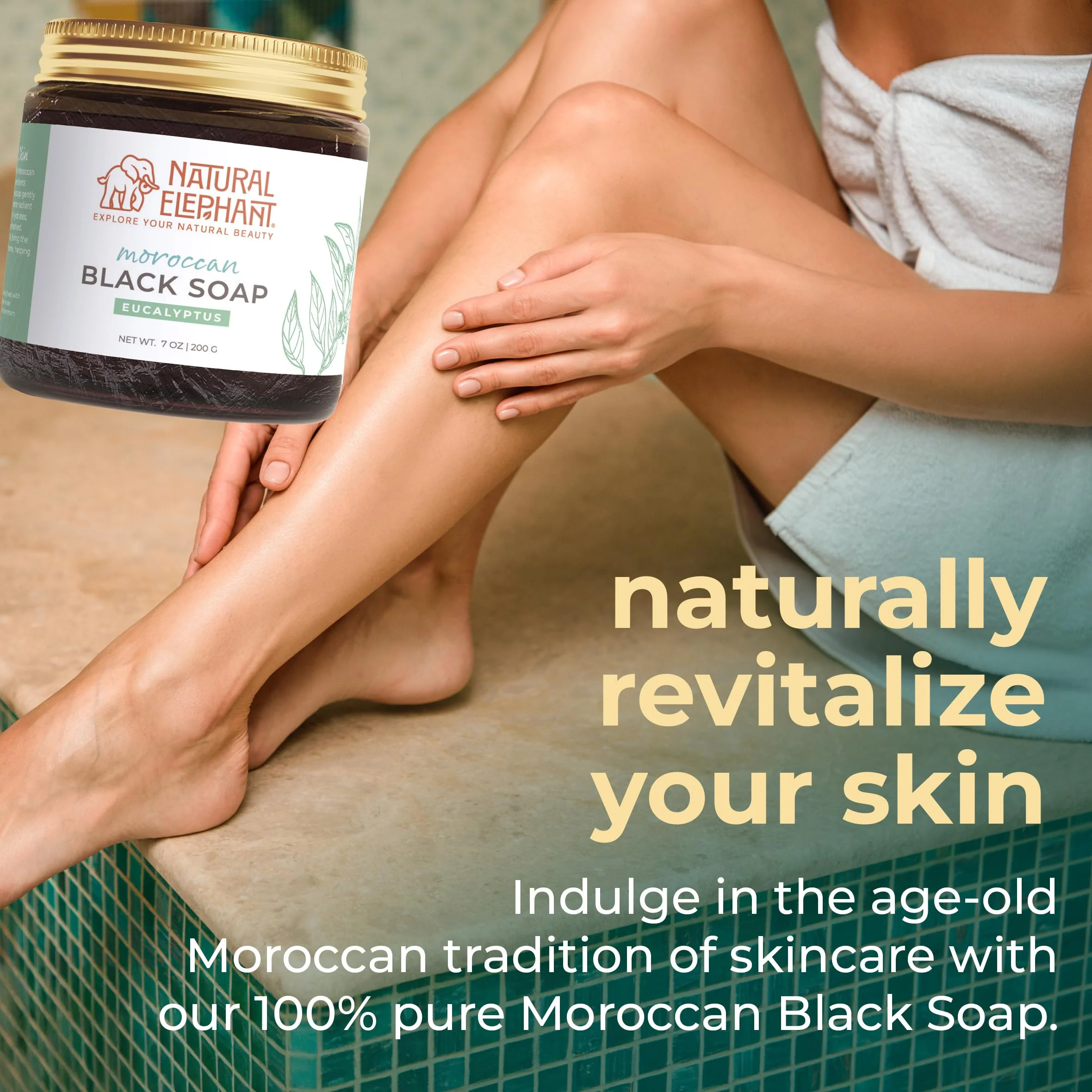 Natural Elephant Moroccan Black Soap | 7oz | Nila Indigo | Traditional Hammam Beldi Soap, 100% Natural Ingredients, Ideal for Exfoliating and Even Skin Appearance - Image 5