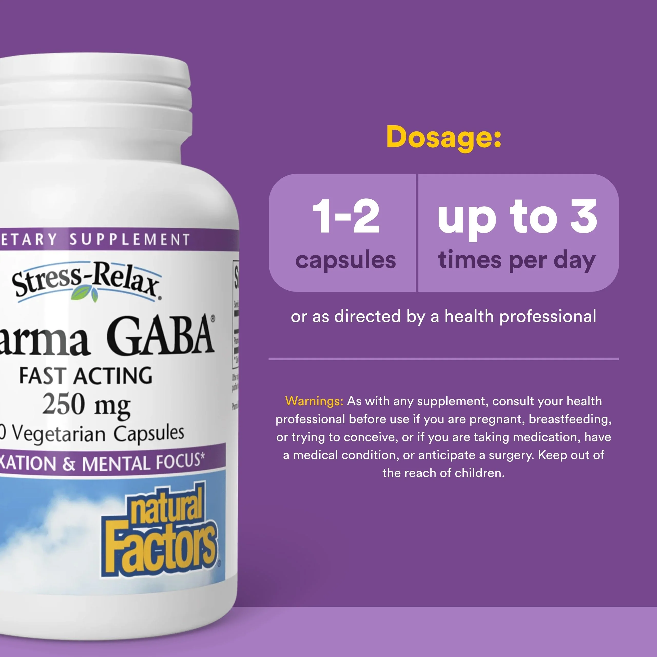 Natural Factors Pharma GABA - Dietary Supplement Supports Calm Sleep & Sleep Quality - Natural, Fast-Working Supplement Aids Focus & Brain Health - 60 Chewable Tablets (60 Servings) - Image 7