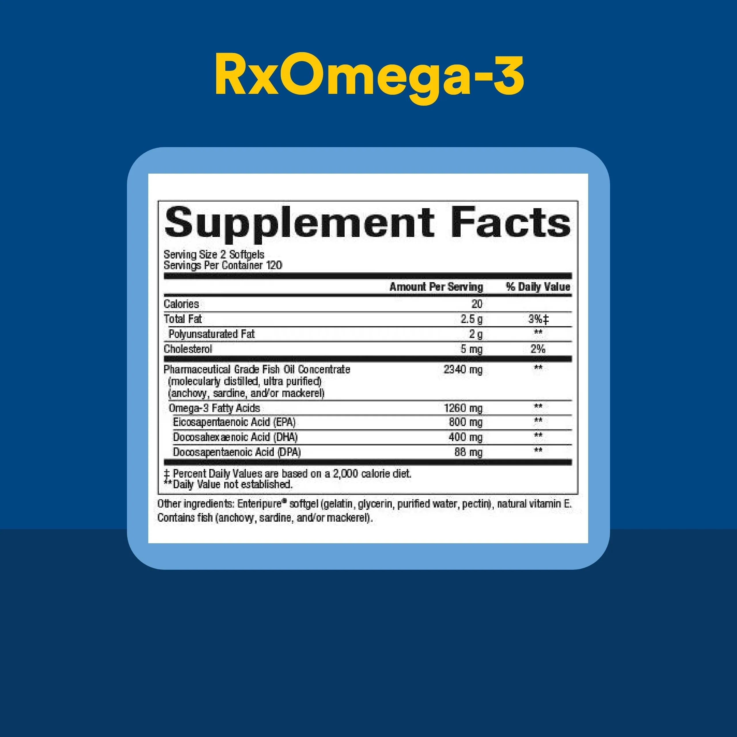 Natural Factors RxOmega-3 - Brain & Heart Health Support - Eye Health Supplement with EPA & DHA - Natural Supplement with Omega-3 Fatty Acids - 120 Softgels (90 Servings) - Image 7