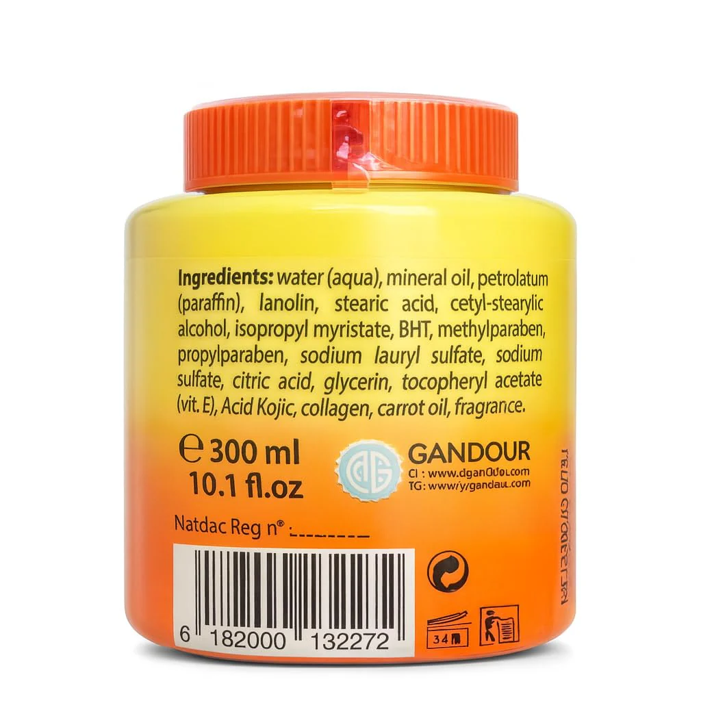 Natural Glow Carrot Cream 300ml /10.1oz Daily Hydration with oil Carrot Extract – Face and Body Care Moisturizer - Image 3