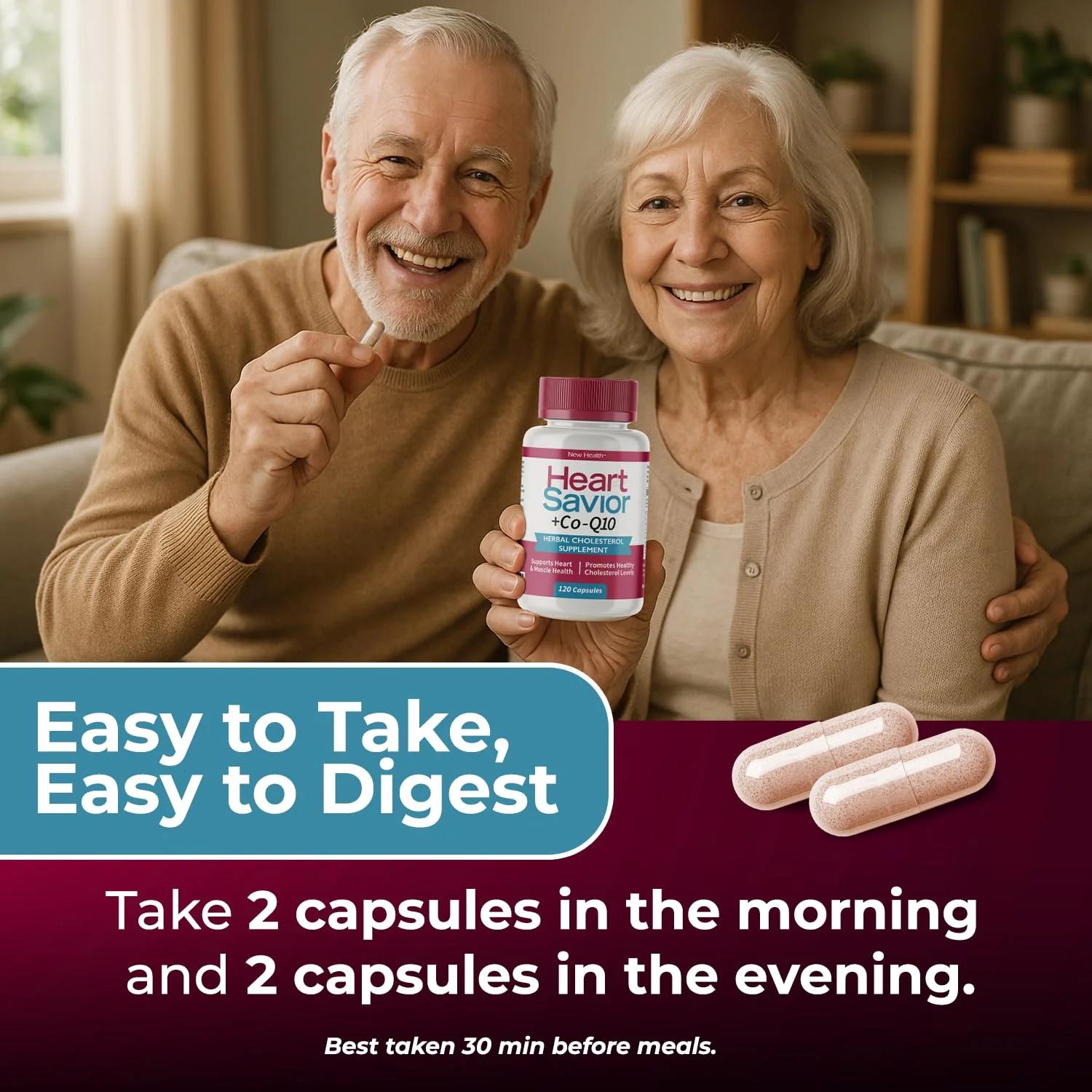 Natural Supplement with CoQ10, Red Yeast Rice, Niacin, Policosanol and Guggul. The Natural Way. by New Health Plus 60 MG Co-Q10 (120 caps) - Image 3