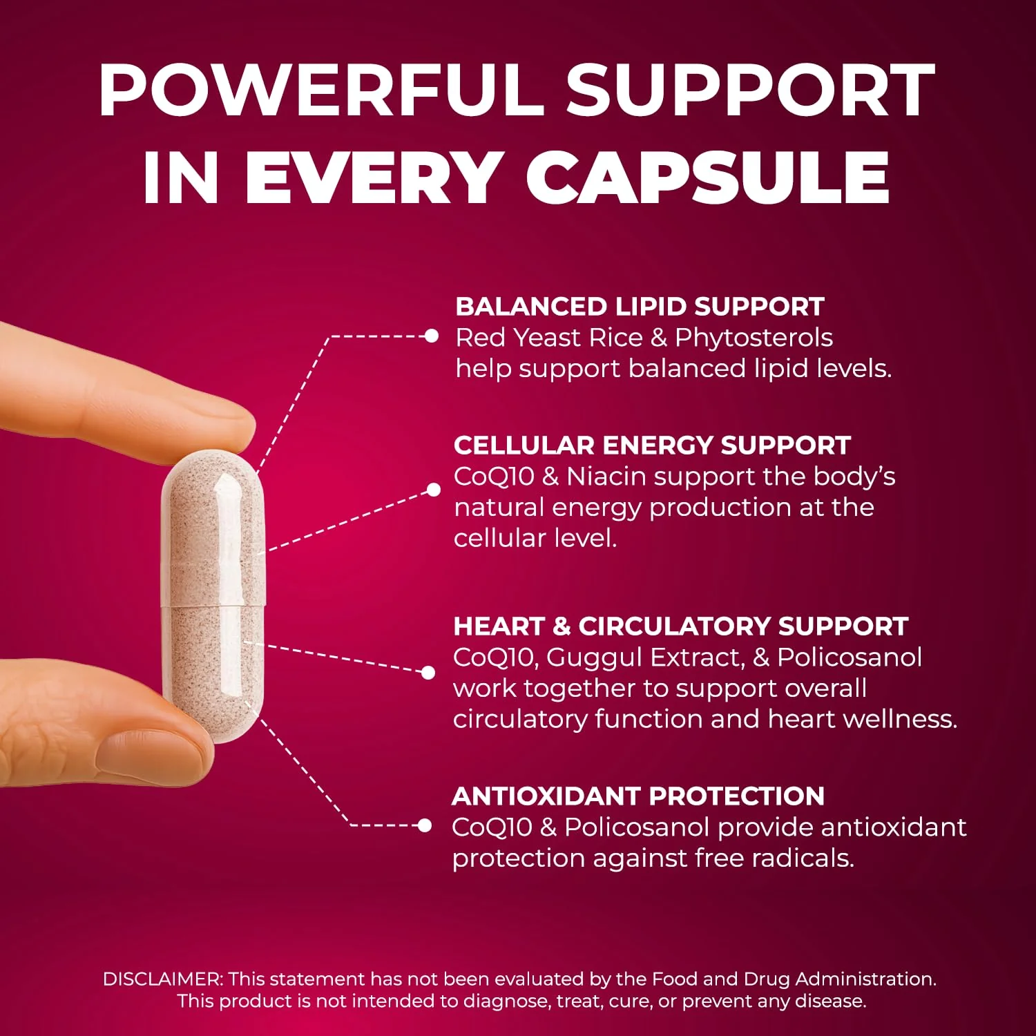 Natural Supplement with CoQ10, Red Yeast Rice, Niacin, Policosanol and Guggul. The Natural Way. by New Health Plus 60 MG Co-Q10 (120 caps) - Image 5
