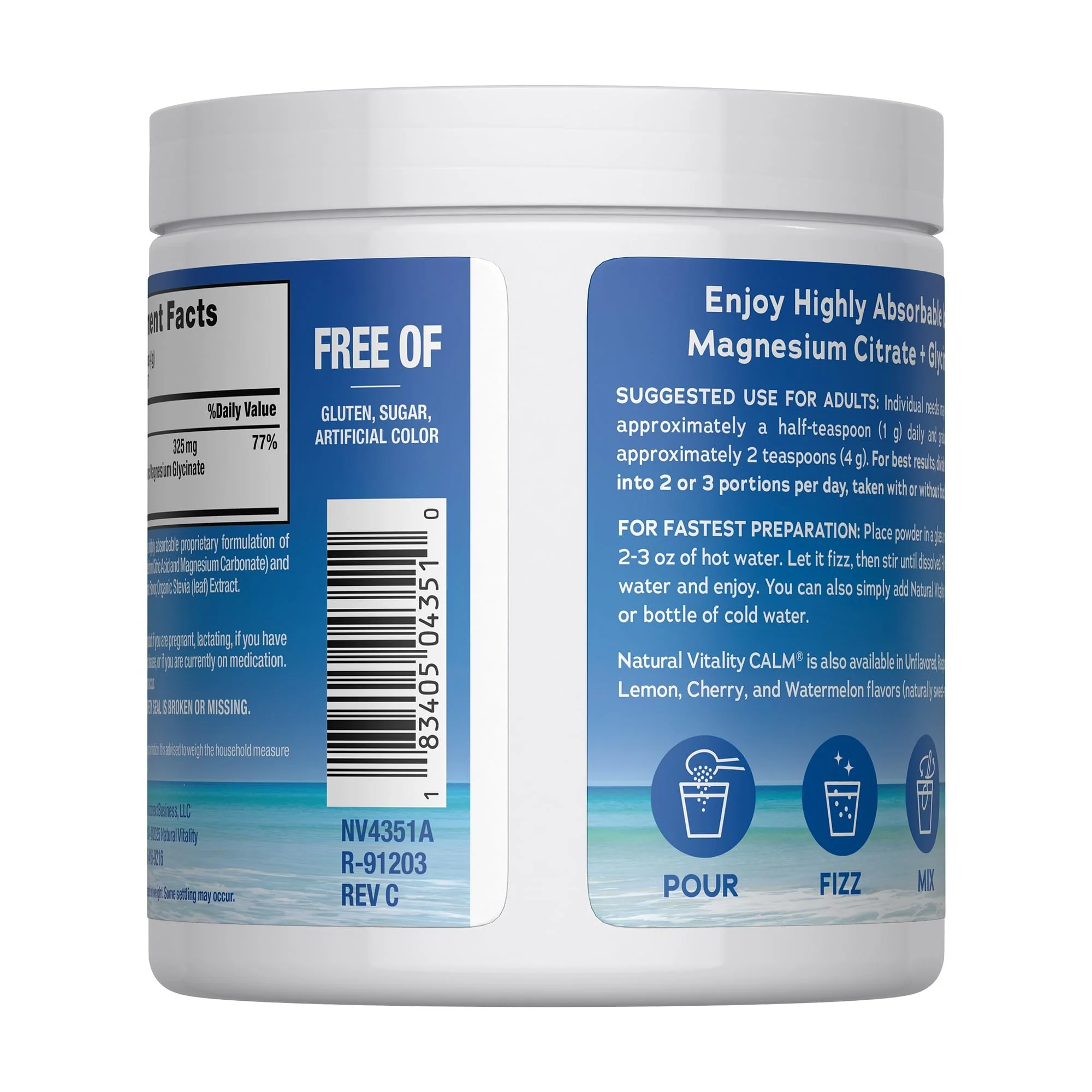 Natural Vitality Calm Magnesium Supplement, Anti-Stress Drink Mix Powder, Gluten Free, Vegan, & Non-GMO, Orange, 8 oz - Image 14