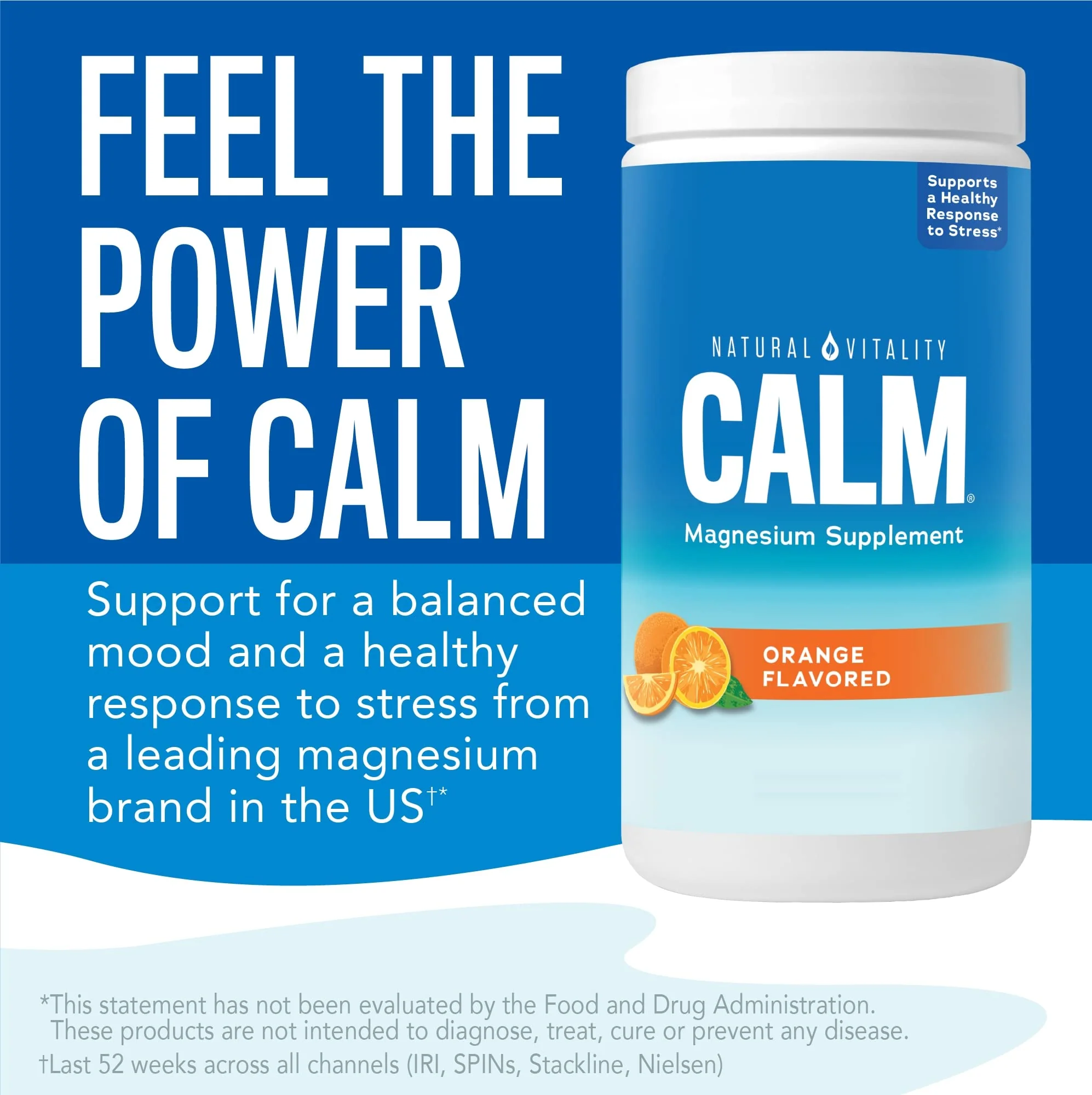 Natural Vitality Calm Magnesium Supplement, Anti-Stress Drink Mix Powder, Gluten Free, Vegan, & Non-GMO, Orange, 8 oz - Image 15