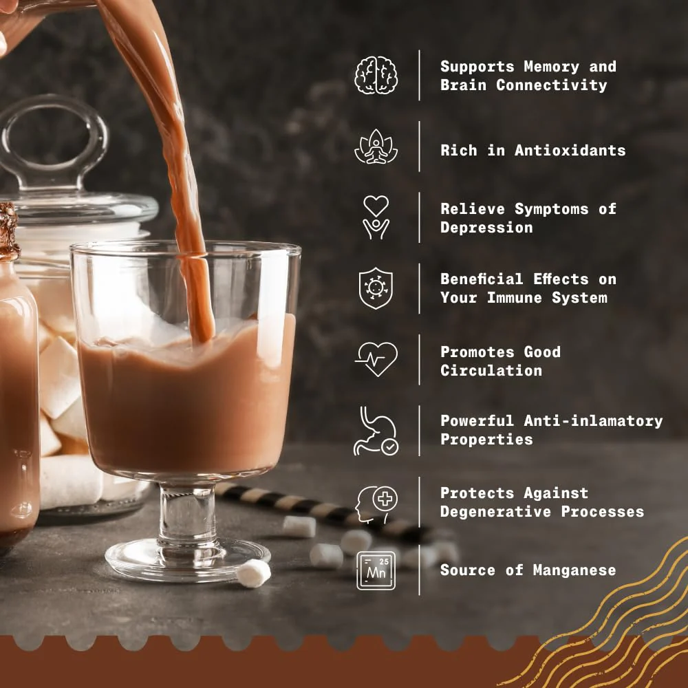 NaturaleBio Cacao Powder Organic 35oz. Unsweetened, Non-Alkalized and Pure. Cocoa Powder Substitute with Rich Dark Chocolate Flavor. Non-GMO, Gluten Free, Tested for Heavy Metals. From Raw Cacao Beans - Image 4