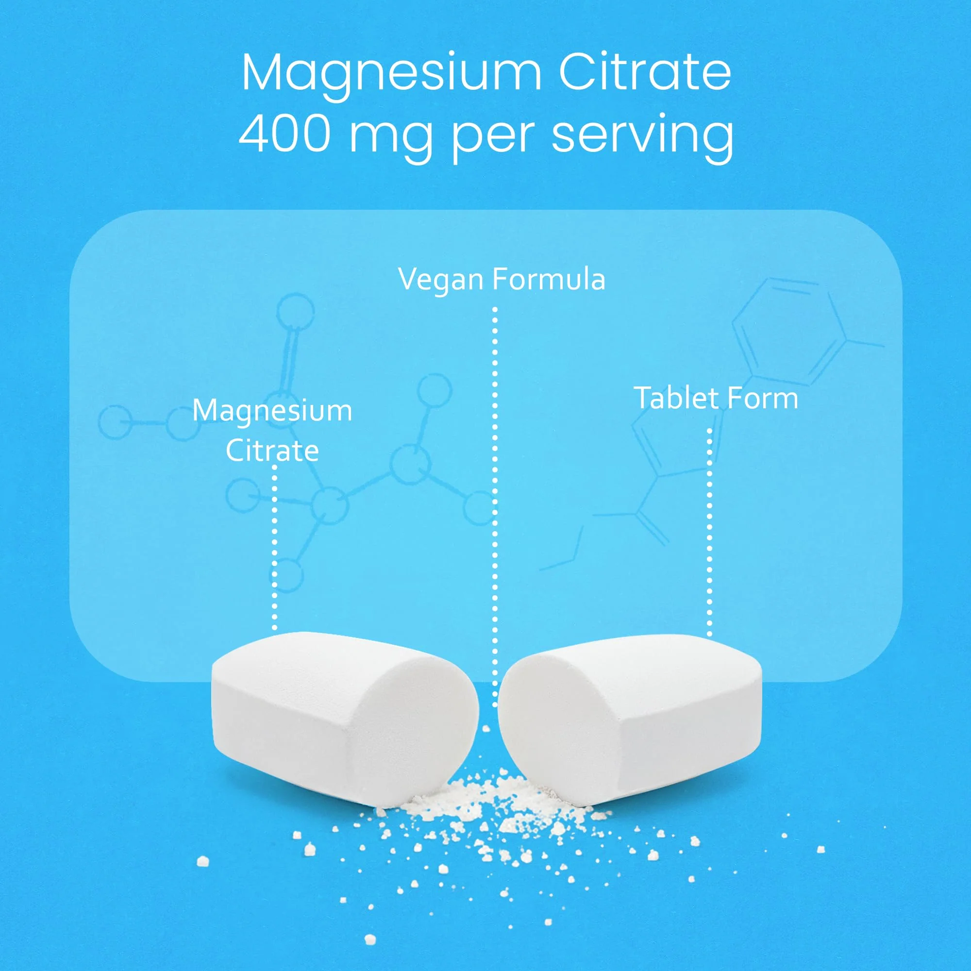 NaturaLife Labs Magnesium Citrate 400 mg per Serving – 120 Tablets, Vegan, Non-GMO - Image 6