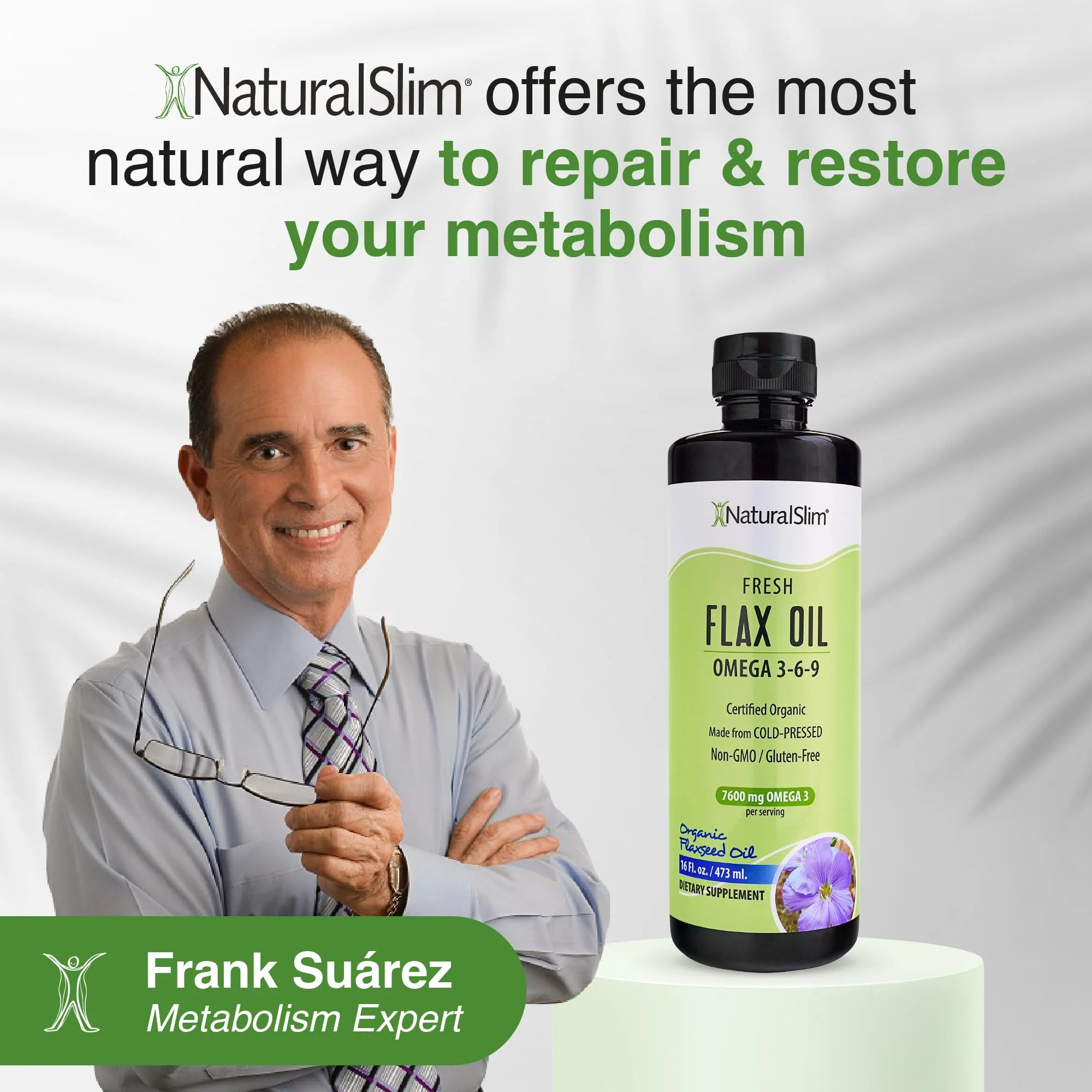 NaturalSlim Flaxseed Oil Liquid Fresh Taste Flax Oil Organic Cold Pressed & High in Omega 3 6 9 Fatty Acid Flax Seed Supplement for Healthy Cells, Hair, Skin, & Nails - Fresh Taste 16 fl. Oz. - Image 2