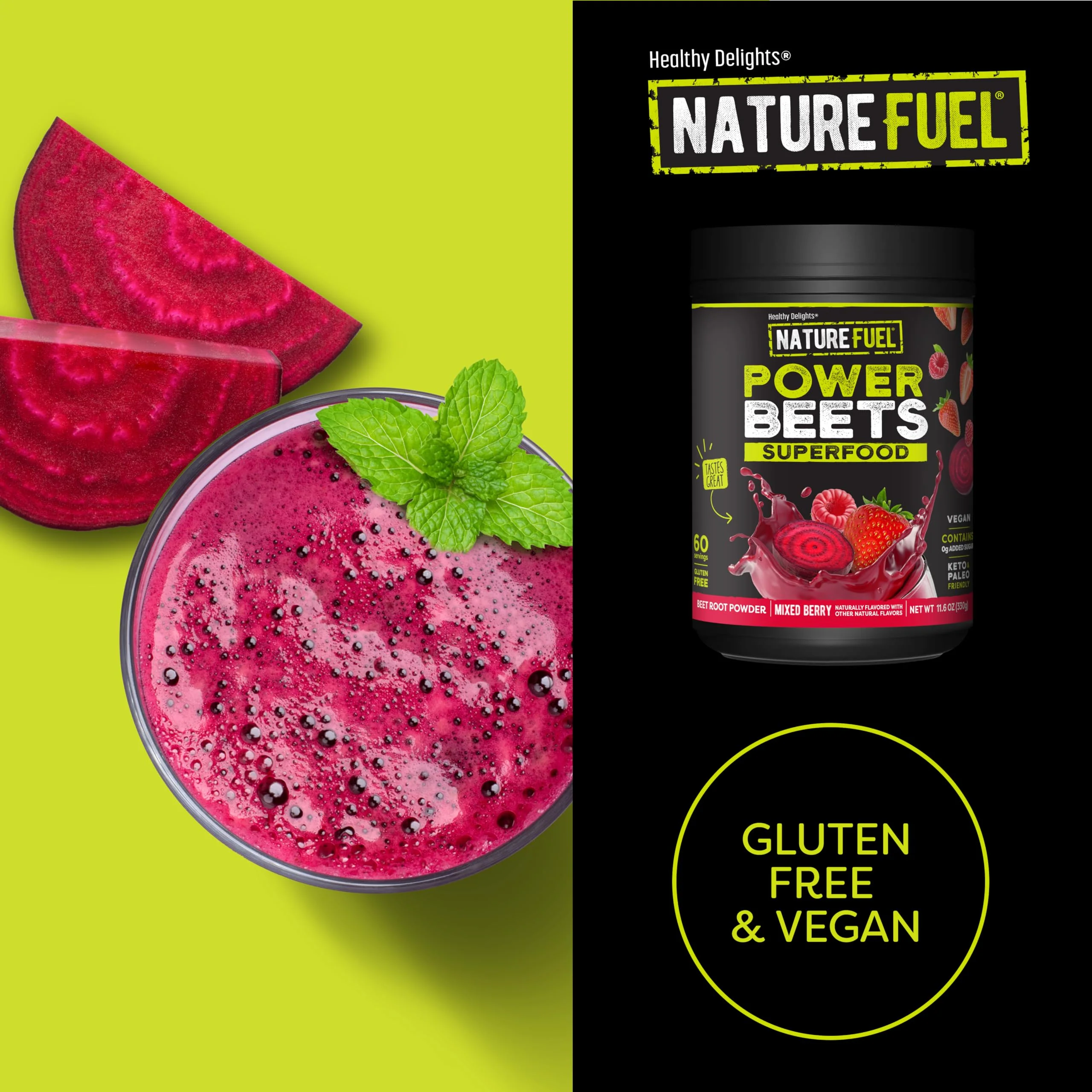 Nature Fuel Power Beets Powder, Delicious Mixed Berry, Concentrated Superfood Supplement, Supports Circulation, Natural Energy & Stamina, Non-GMO, 60 Servings (Packaging May Vary) - Image 5