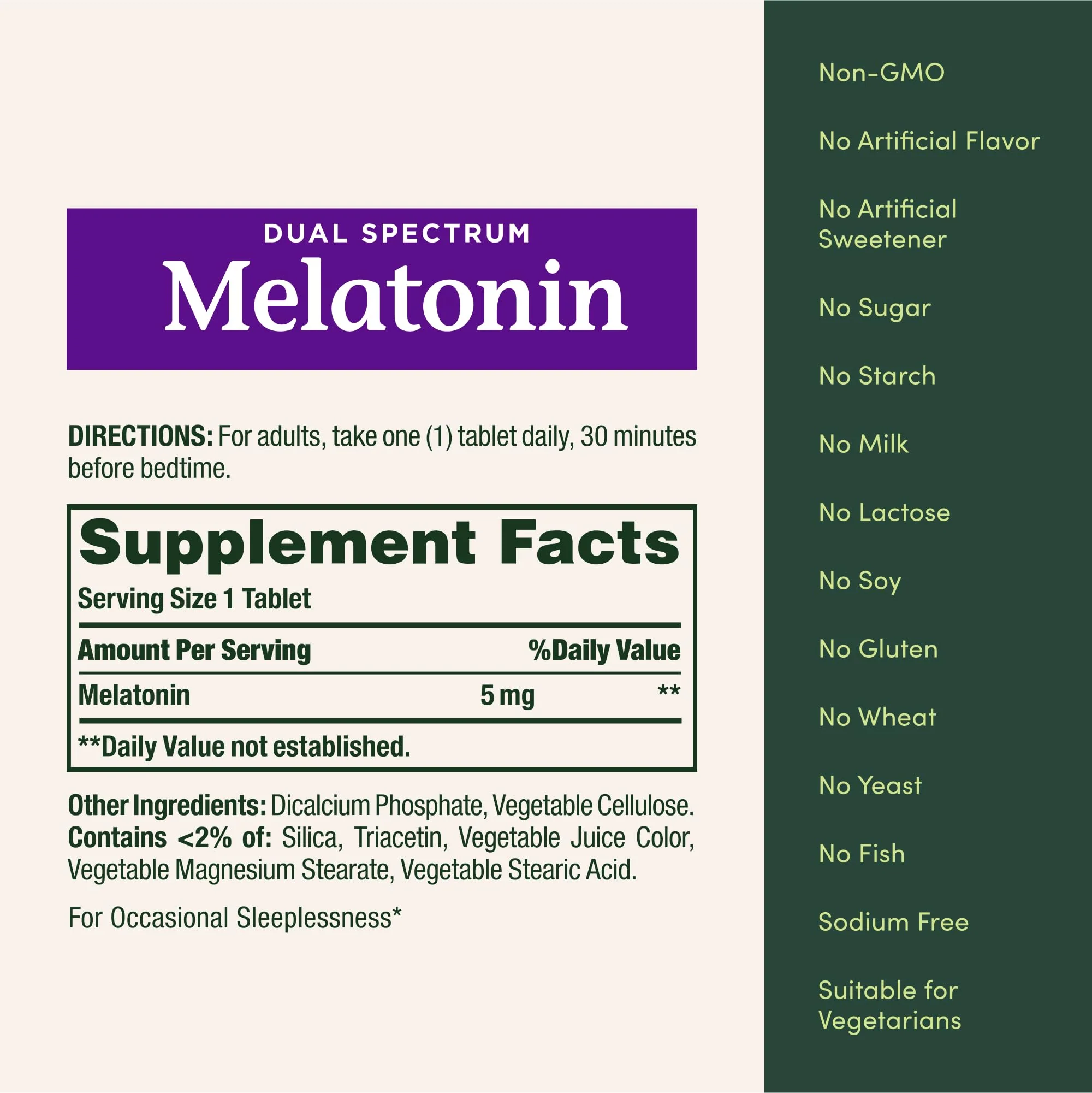 Nature’s Bounty Melatonin 5mg Dual Spectrum, 100% Drug Free Sleep Supplement, Quick Release and Extended Release, Promotes Relaxation and Sleep Health, 60 Bi-Layer Tablets - Image 5