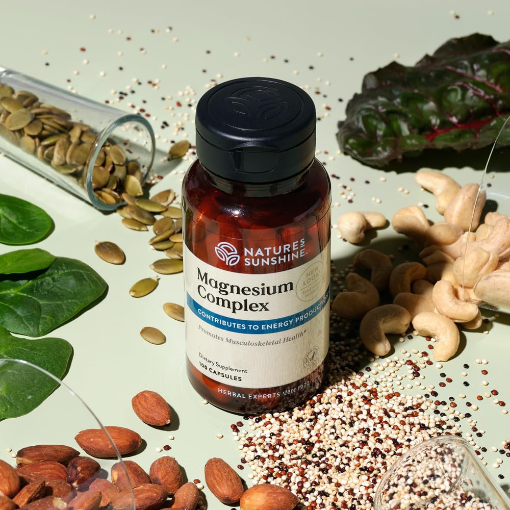Nature’s Sunshine Magnesium Complex - High Potency Magnesium Supplement with Citrate & Malate for Relaxation, Optimal Absorption, Muscle Function, Energy Production - 50 Servings (100 Capsules) - Image 6