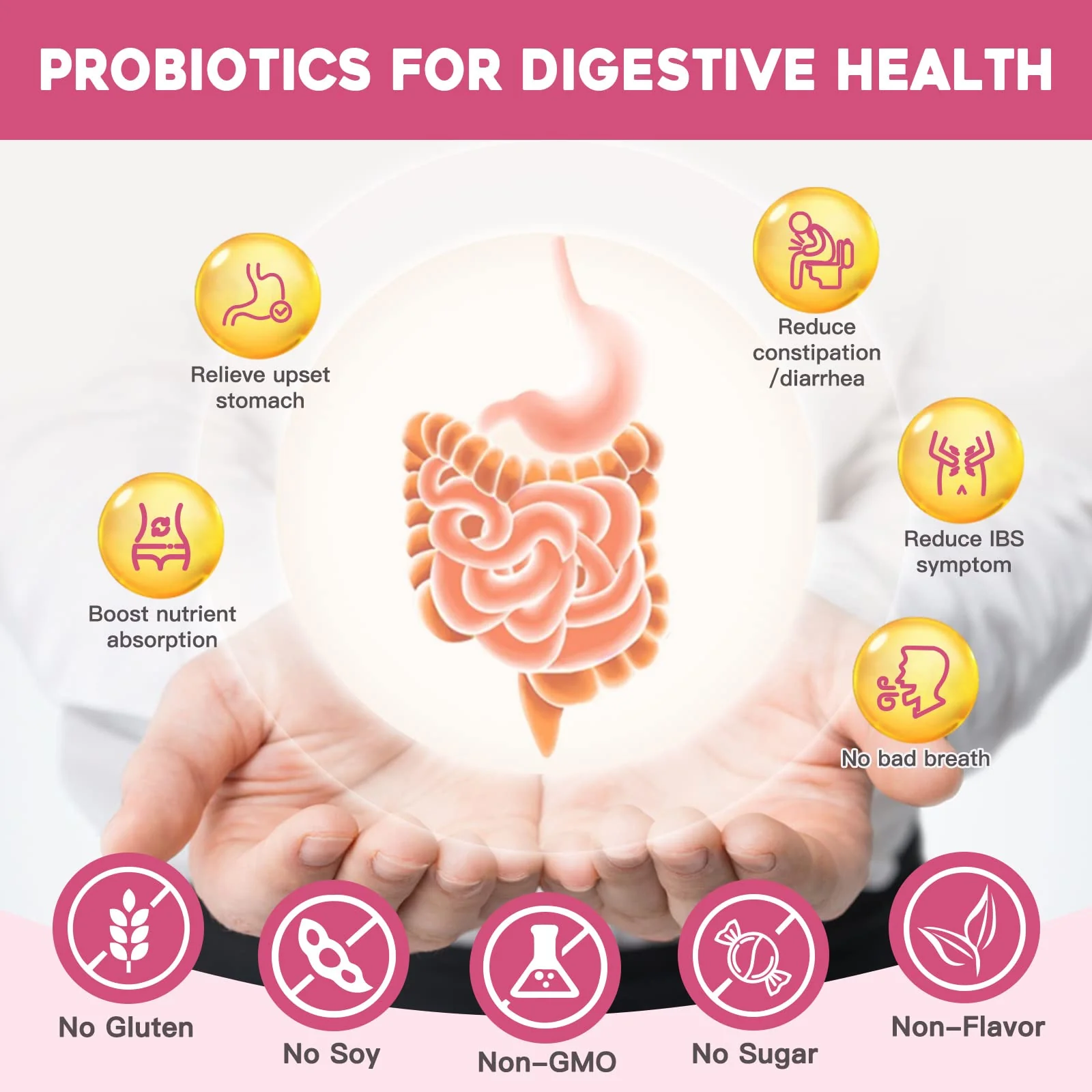NATURE TARGET Probiotics for Women Probiotic Powder - 50 Billion CFUs, 13 Strains Supports for Digestive Vaginal Health, Bloating Relief, 30 Stick Packs - Image 9