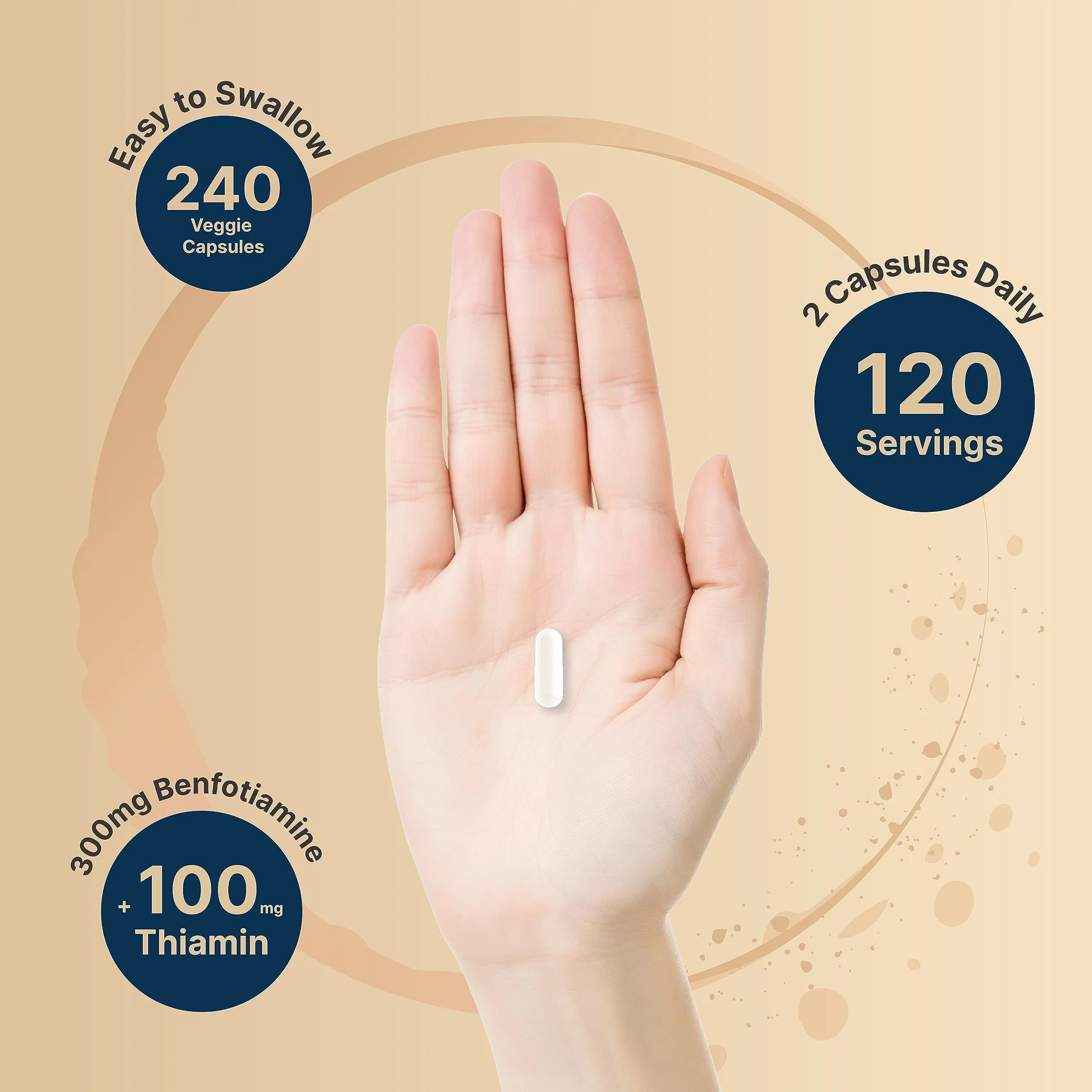 NatureBell Benfotiamine with Thiamine - 240 Vegetarian Capsules - 300mg Benfotiamine & 100mg Thiamine - for Heart Health, Energy Production & Nervous System Support* - Vitamin B1 Complex - Image 6