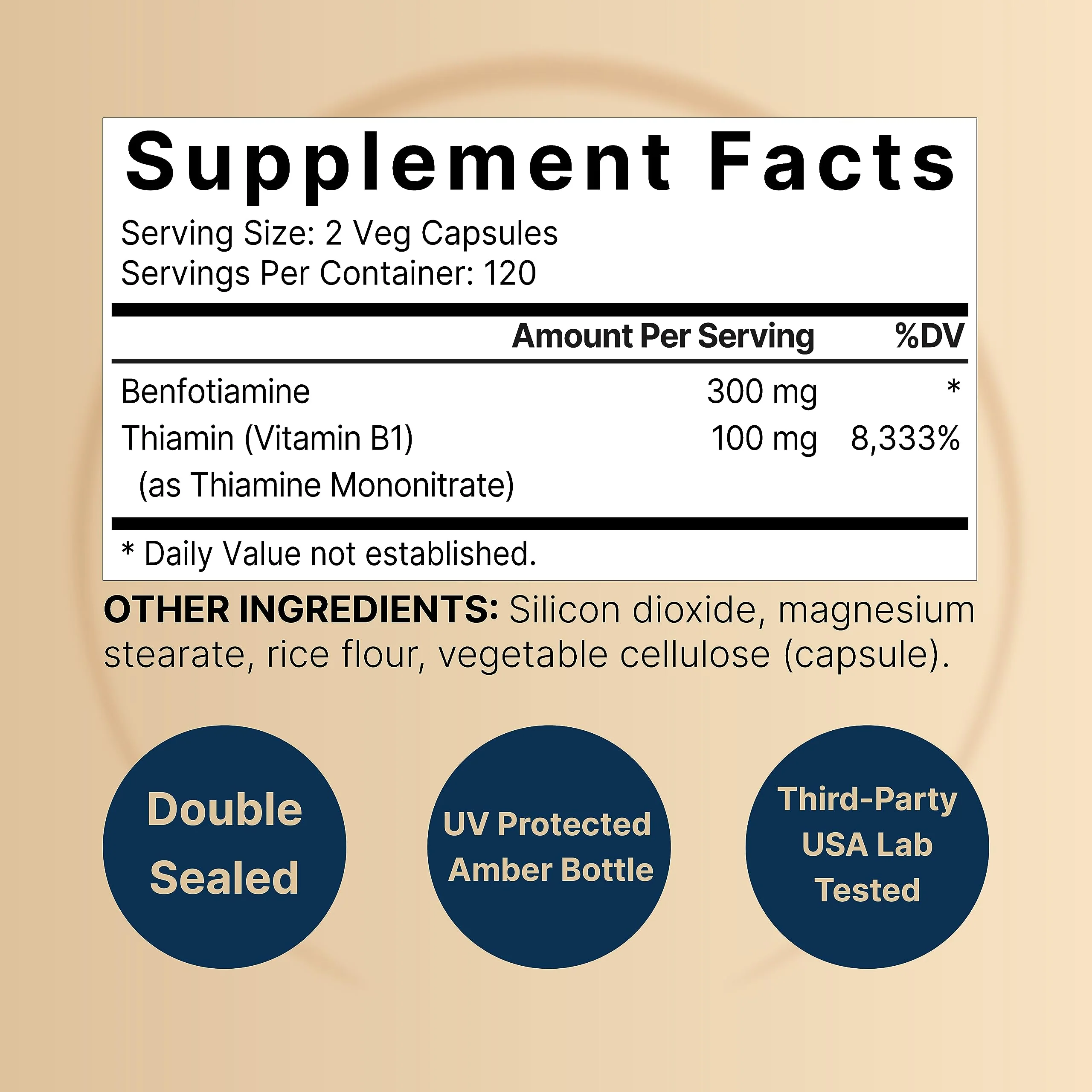 NatureBell Benfotiamine with Thiamine - 240 Vegetarian Capsules - 300mg Benfotiamine & 100mg Thiamine - for Heart Health, Energy Production & Nervous System Support* - Vitamin B1 Complex - Image 8