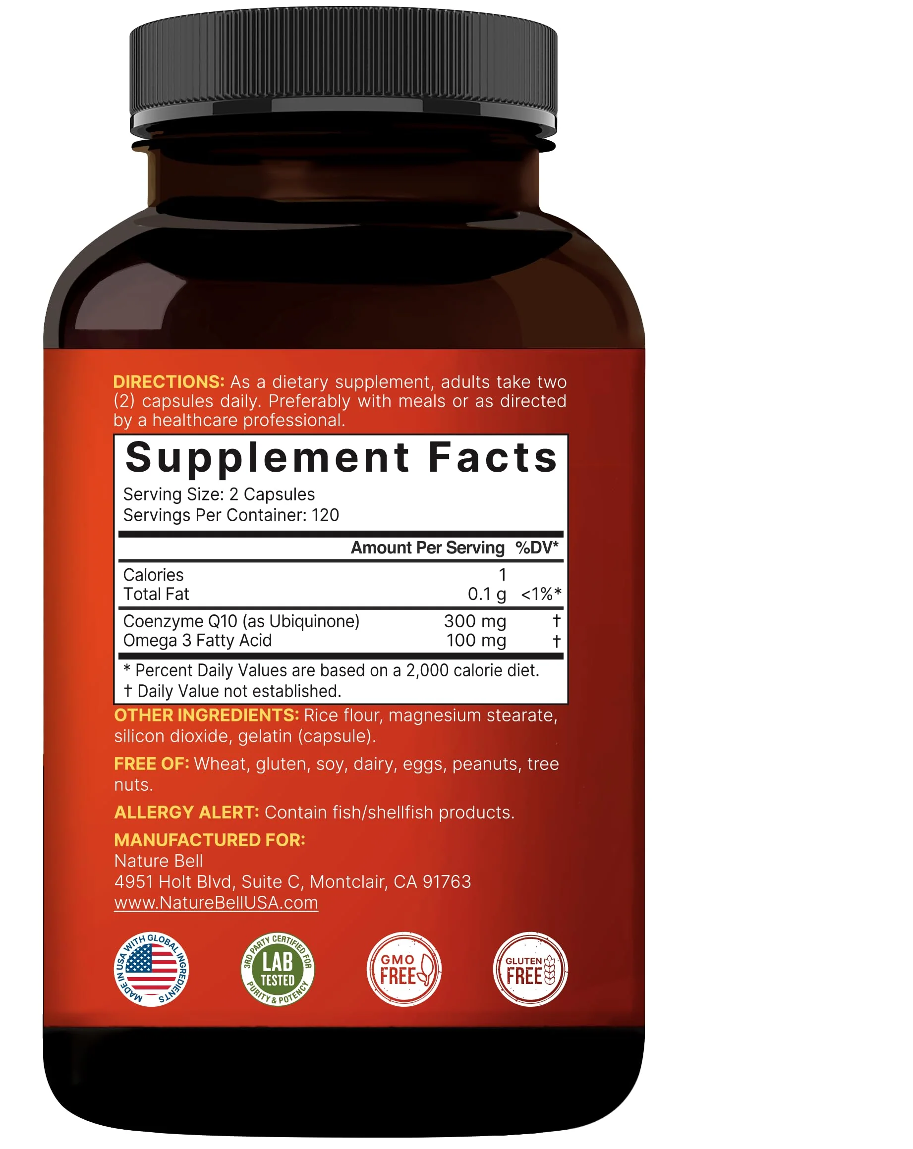 NatureBell CoQ10 300mg - 240 Capsules - High-Potency Support for Healthy Heart - Daily Energy & Vitality Aid with Antioxidant Support - Easily Absorbed Ubiquinone & Omega-3* - Image 3