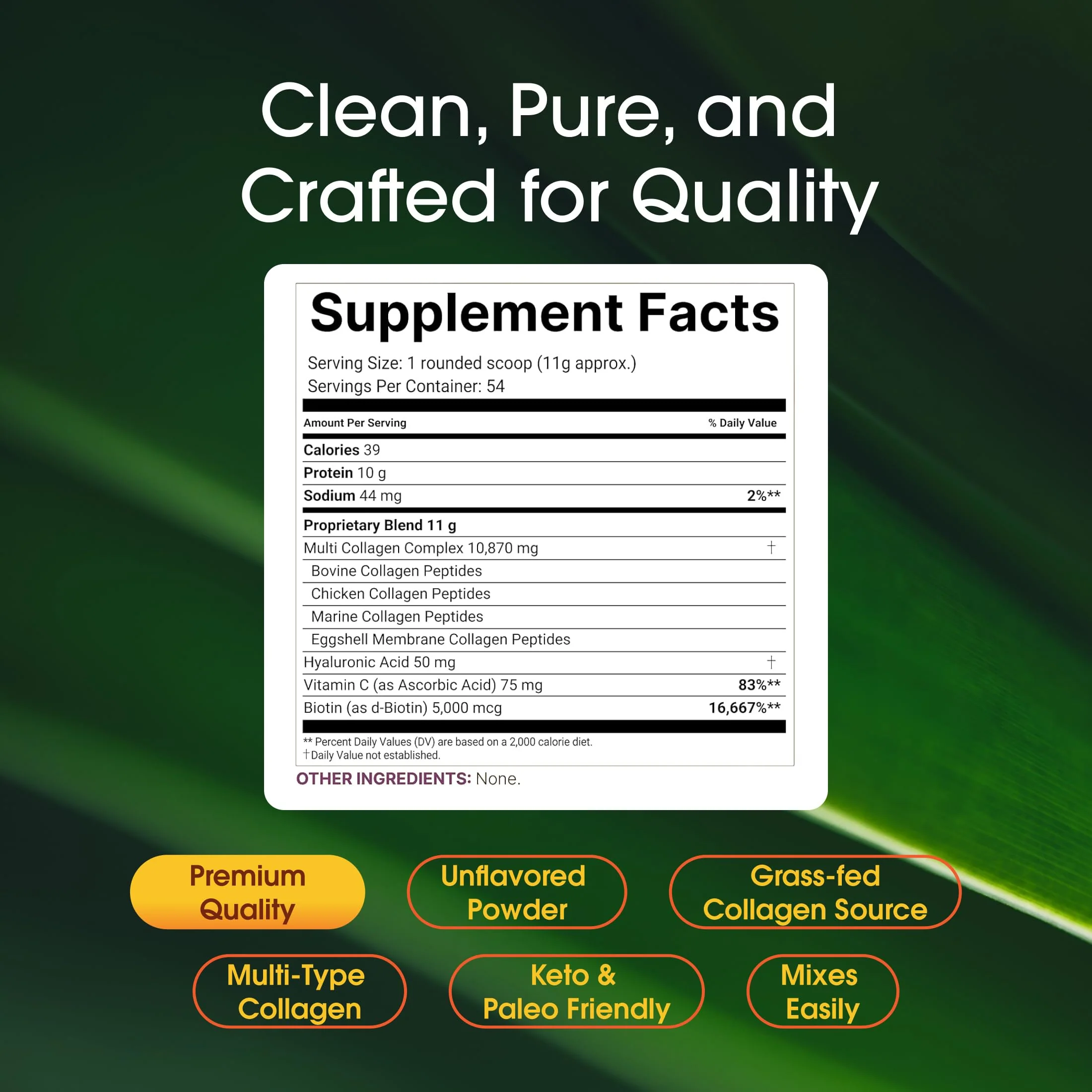 NatureBell Multi Collagen Protein Powder - 600g - Hydrolyzed Collagen Peptides - for Skin, Hair, Nail, Joint & Bone Health Support* - Grass-Fed & Keto-Friendly - Unflavored - Image 7