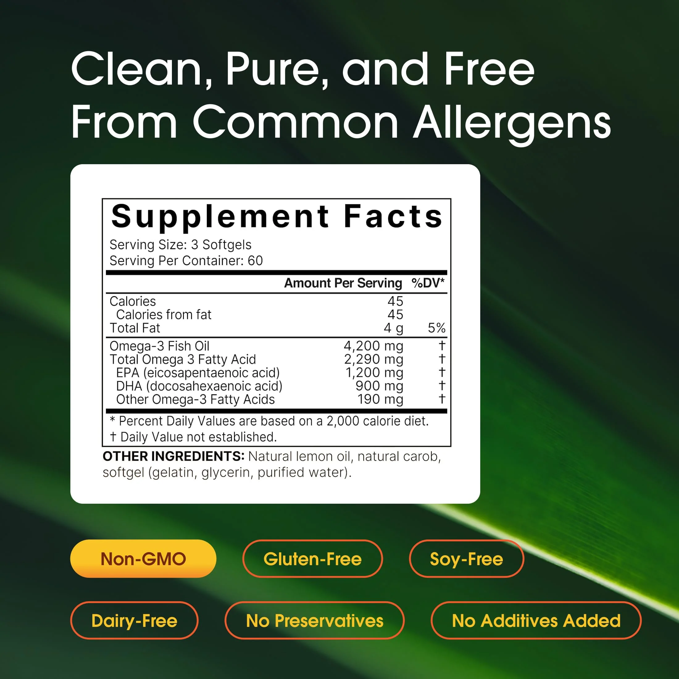 NatureBell Omega-3 Fish Oil - 180 Softgels - Support for Joint, Brain & Heart Health* - with EPA & DHA - No Burps or Fishy Aftertaste - Non-GMO & Mercury-Free Formula - Lemon Flavor - Image 7
