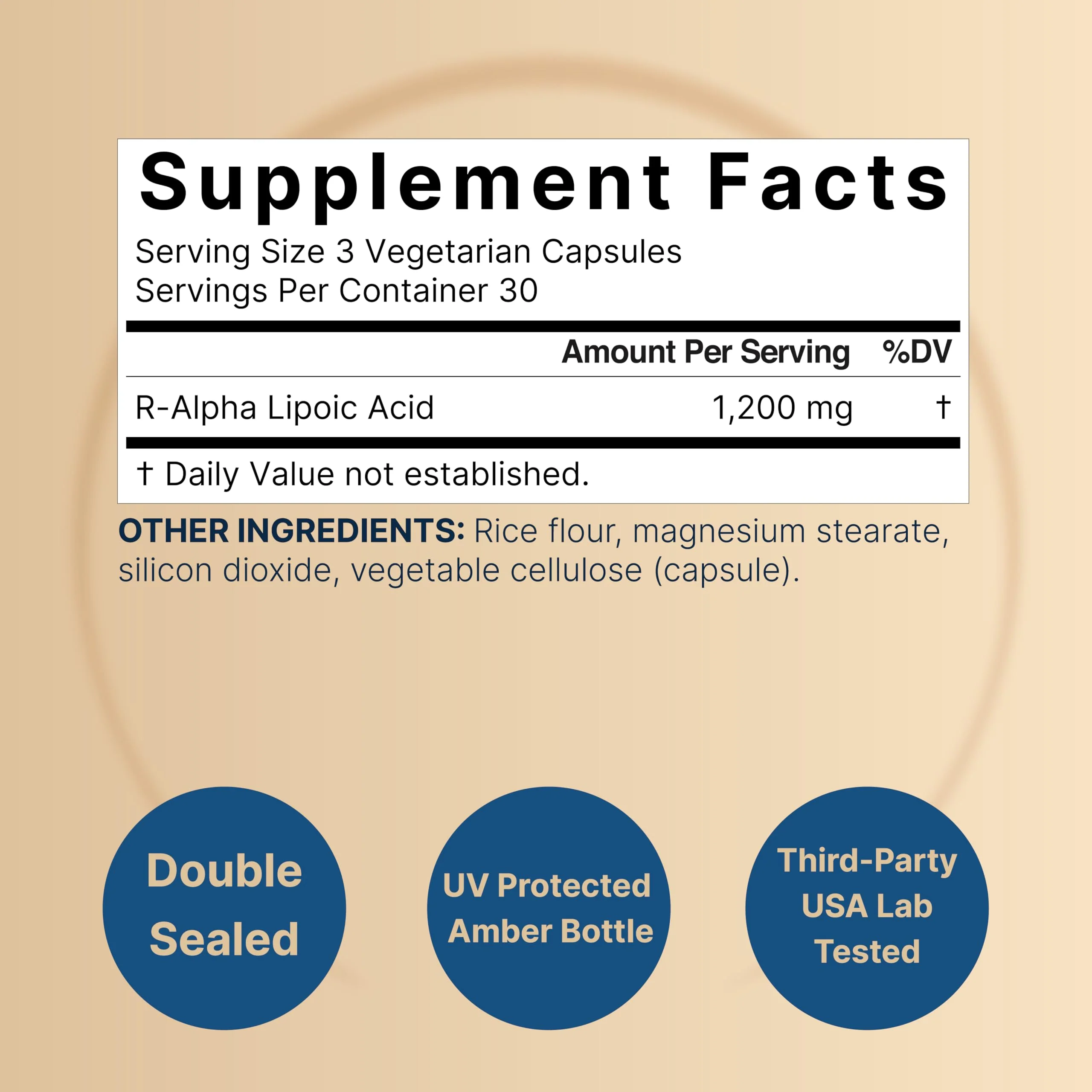 NatureBell R-Alpha Lipoic Acid - 90 Capsules - Delivers 1,200mg R-ALA Per Serving - Antioxidant & Cellular Energy Support* - Stabilized R-Isomer ALA - Non-GMO & Gluten-Free - Image 8